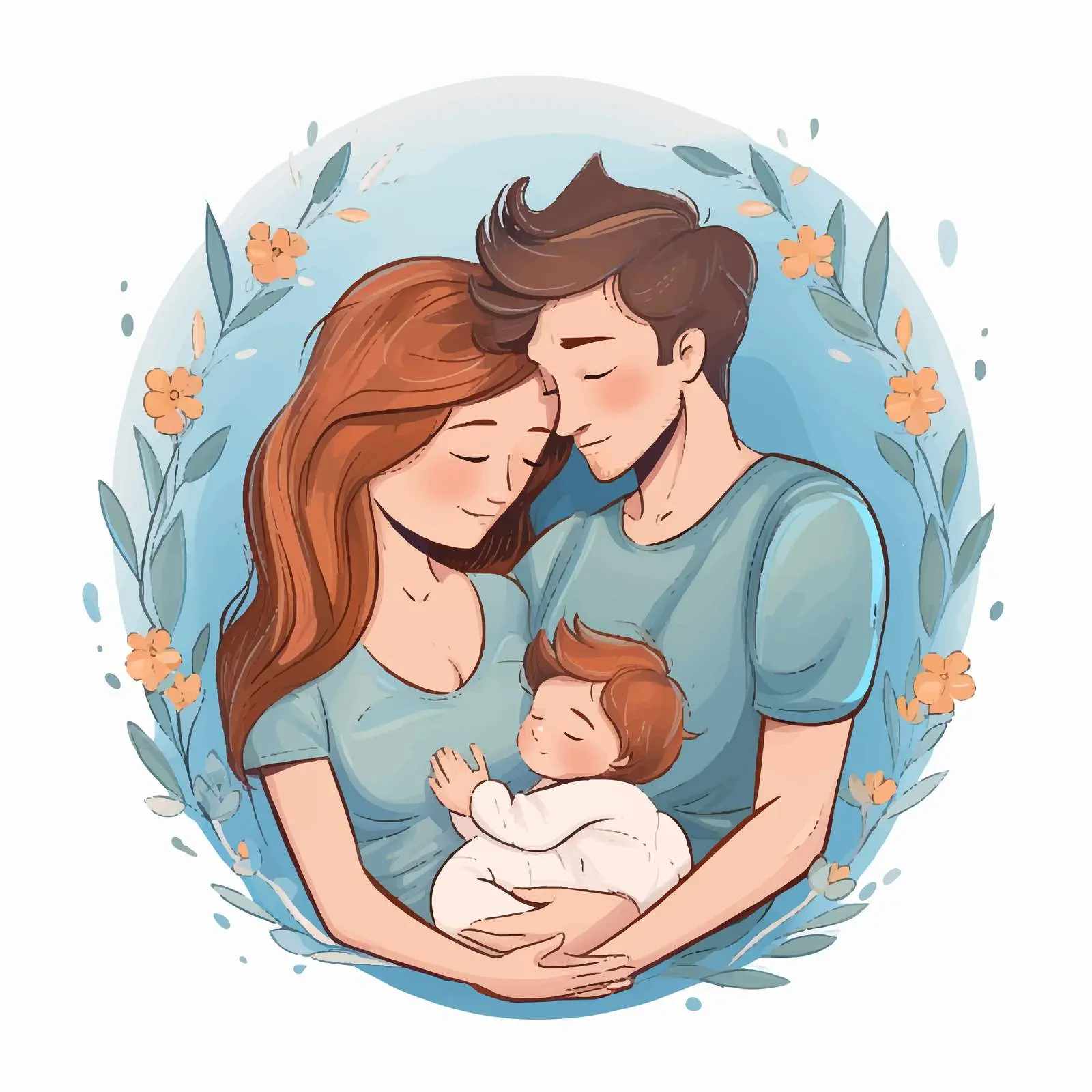 Newborn Baby in Parents' Embrace — free download from Dotvec