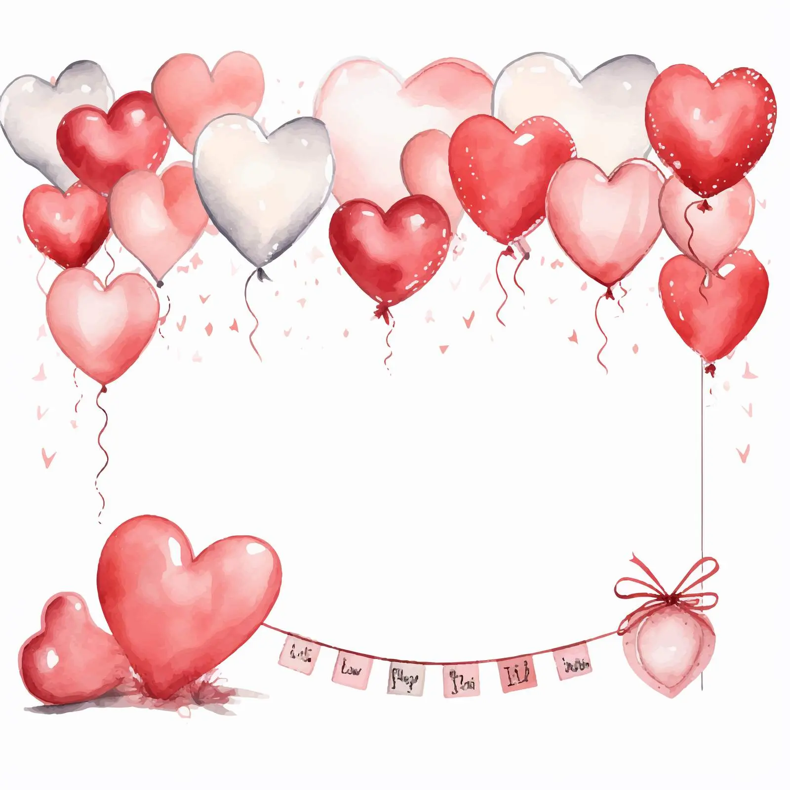 Newborn Baby Watercolor Card with Hearts — free download from Dotvec