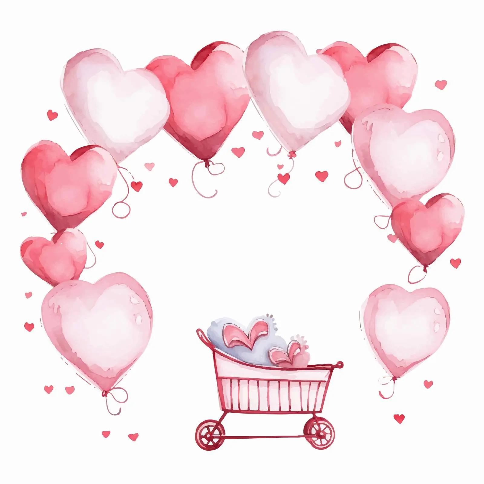 Newborn Baby Watercolor Love Banner Decoration — free download from Dotvec