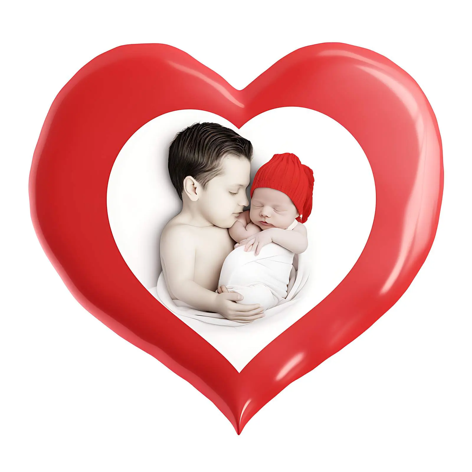 Newborn Portrait on Heart with Flag Colors — free download from Dotvec