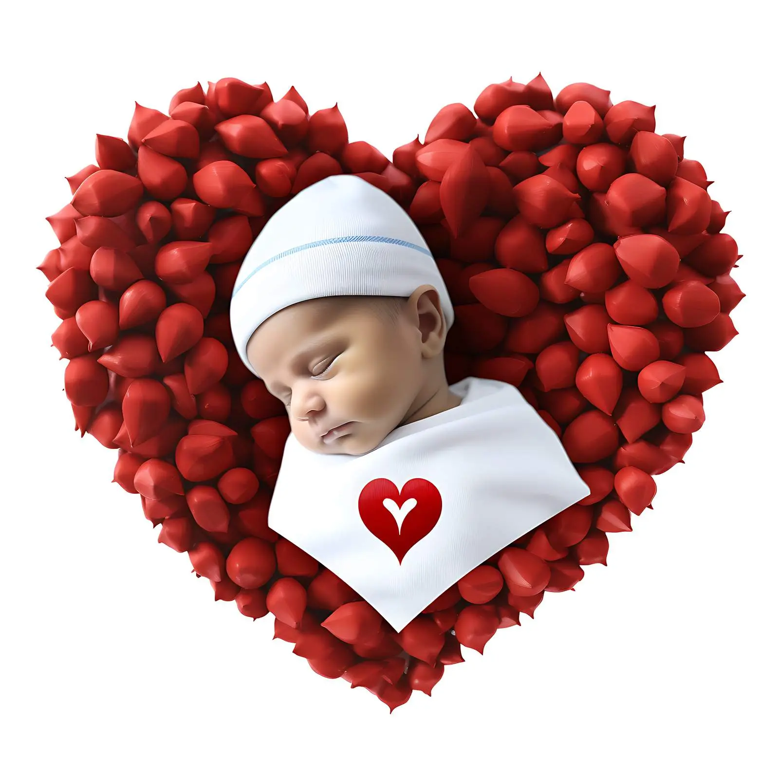 Newborn Portrait on Heart with National Flag Colors — free download from Dotvec