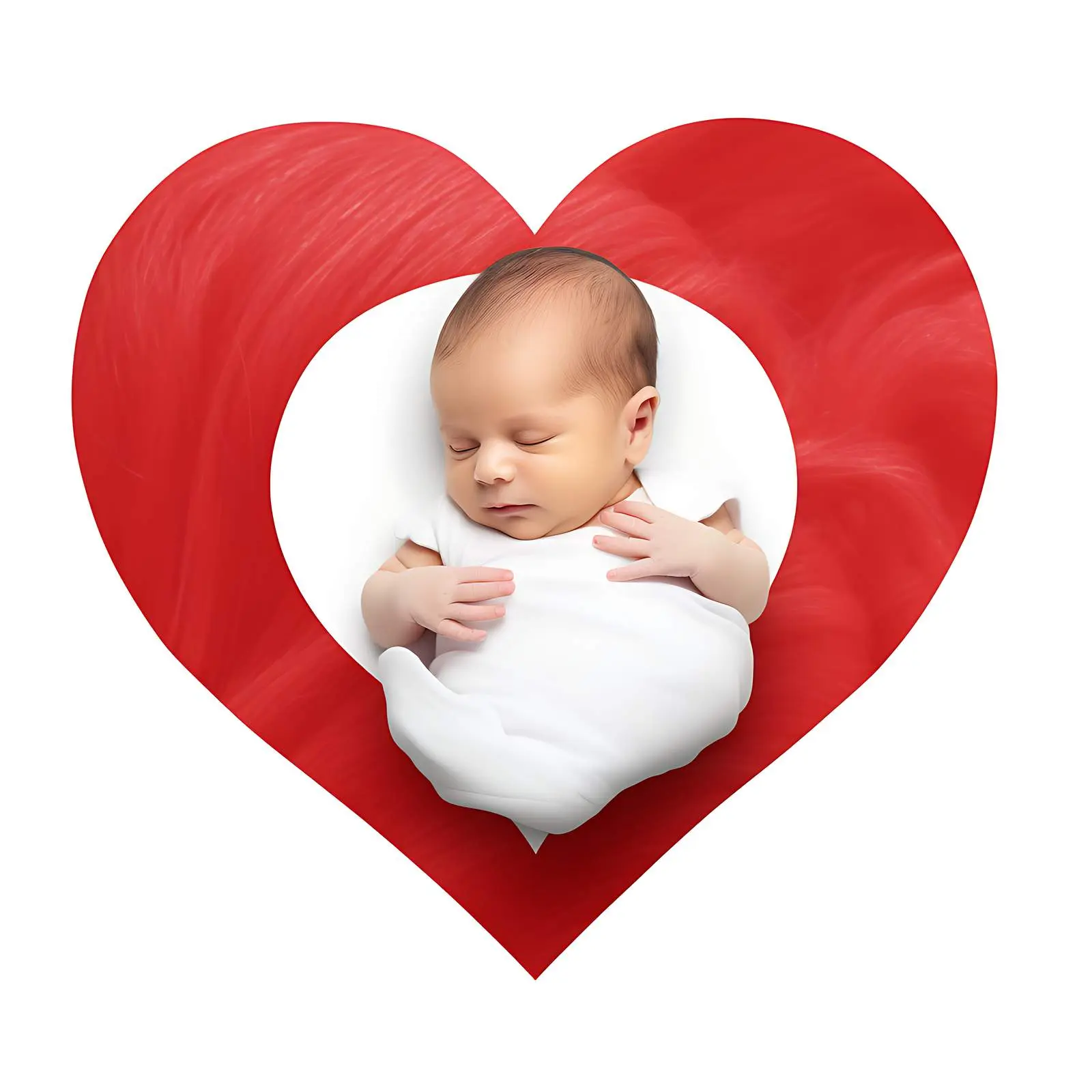 Newborn Portrait on Heart Featuring National Flag Colors – free filled image from Dotvec