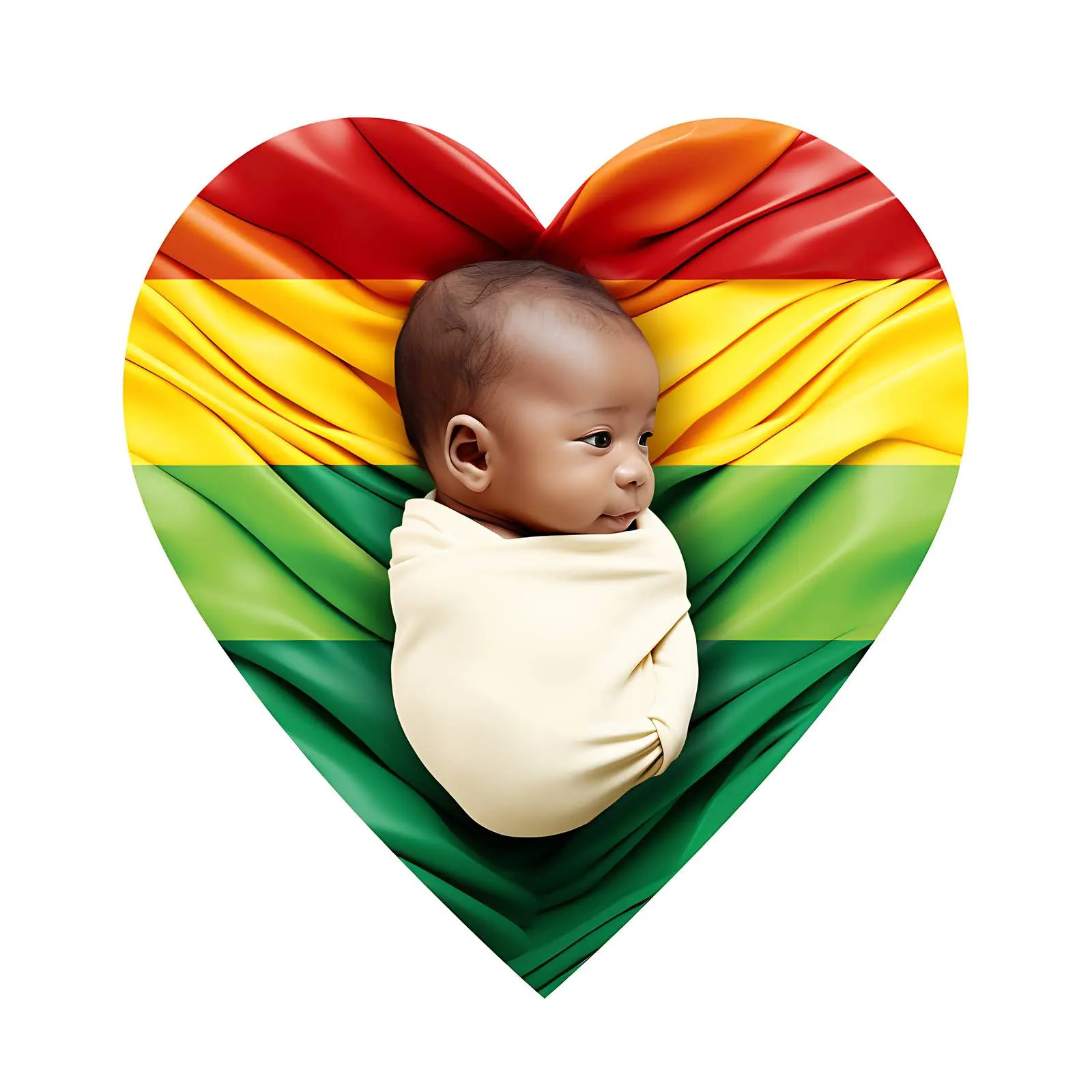 Newborn Portrait on Heart with National Flag Colors — free download from Dotvec