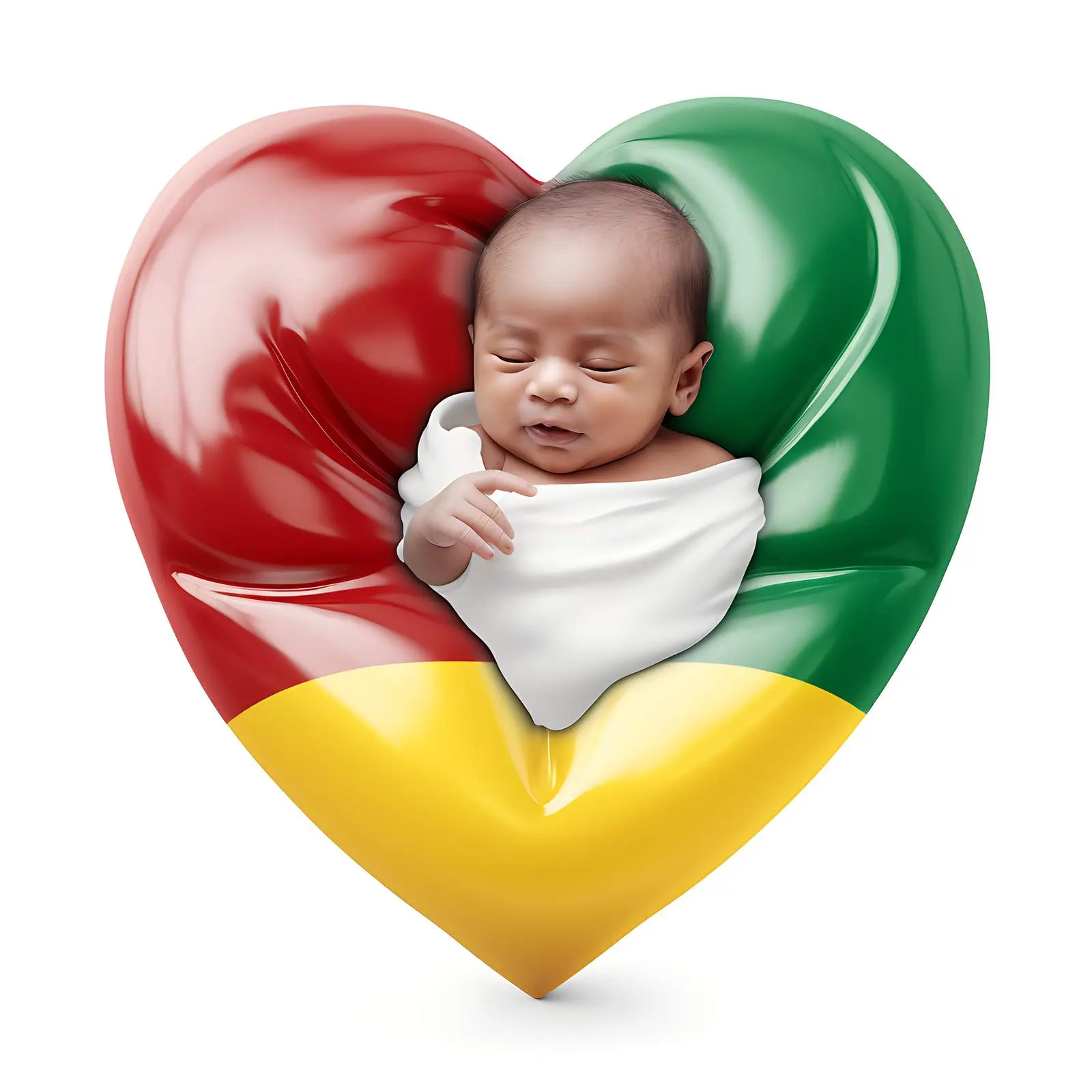 Newborn Portrait on Heart with National Colors — free download from Dotvec