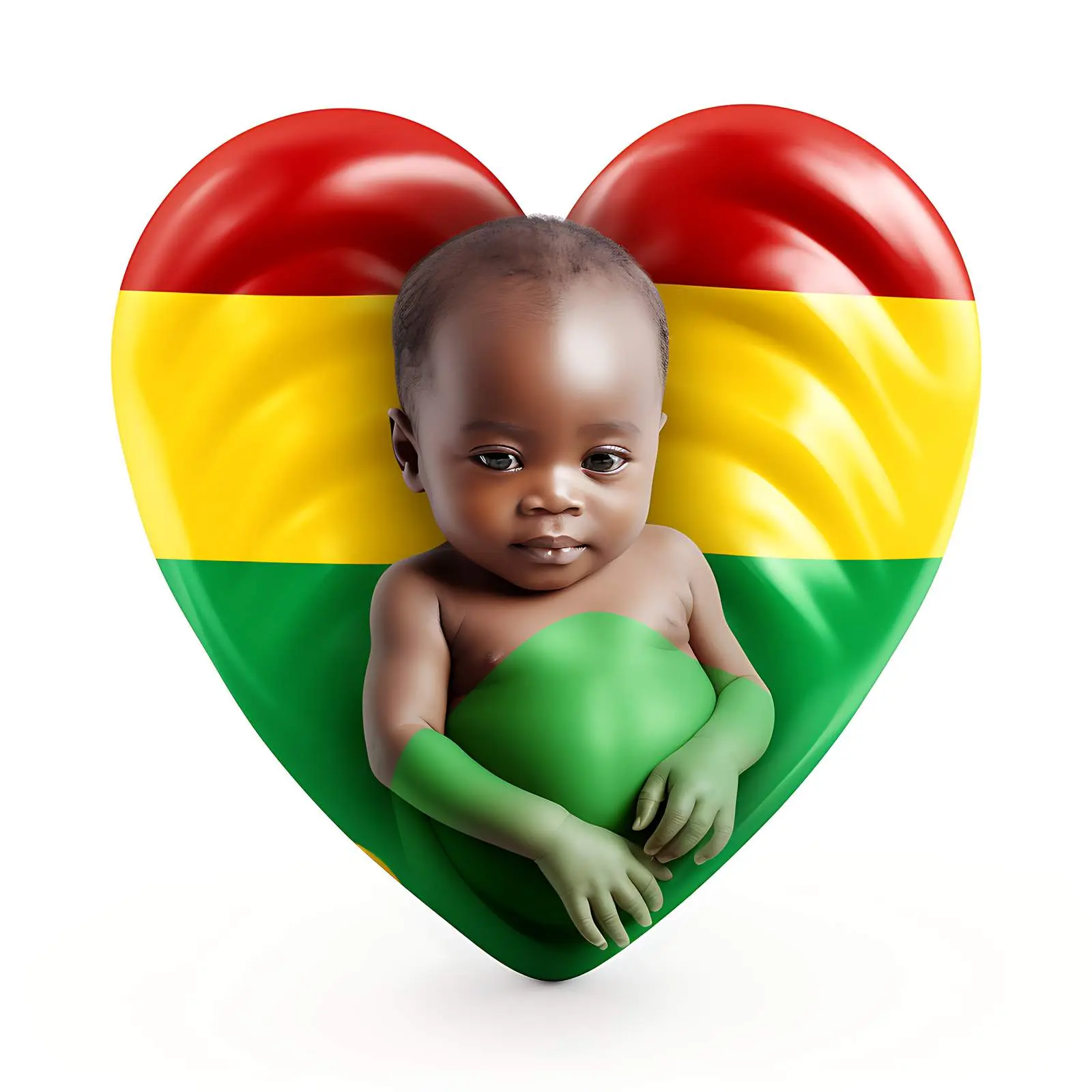 Newborn Portrait on Heart with Flag Colors — free download from Dotvec