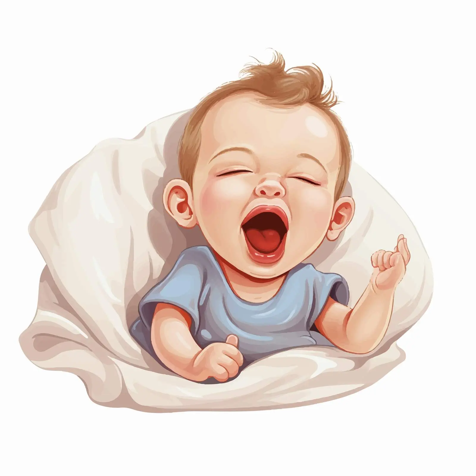 Newborn Sleeping and Yawning Portrait Vector — free download from Dotvec