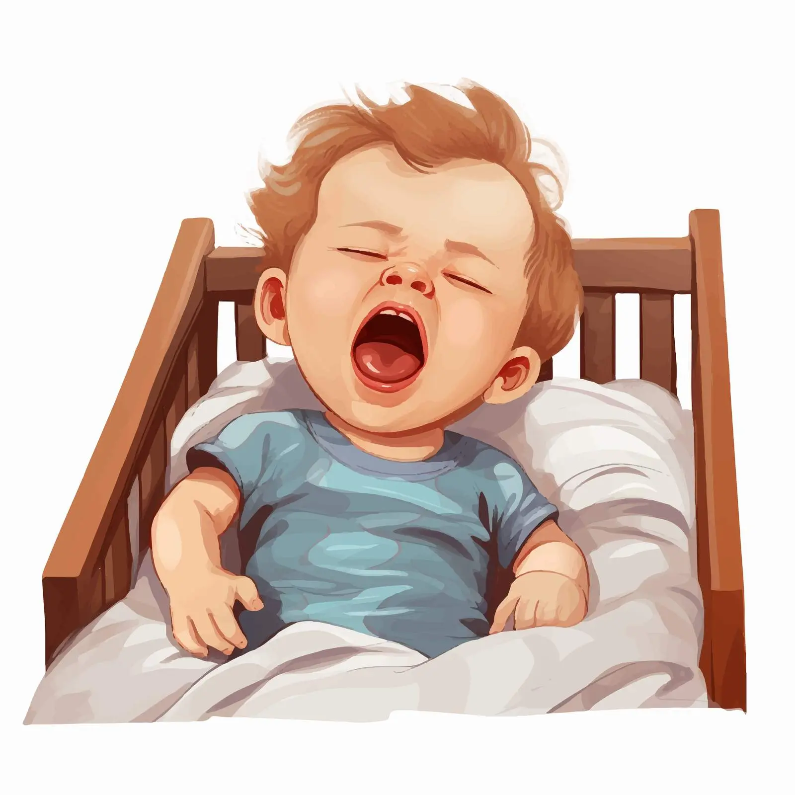 Newborn Sleeping and Yawning Portrait Illustration — free download from Dotvec