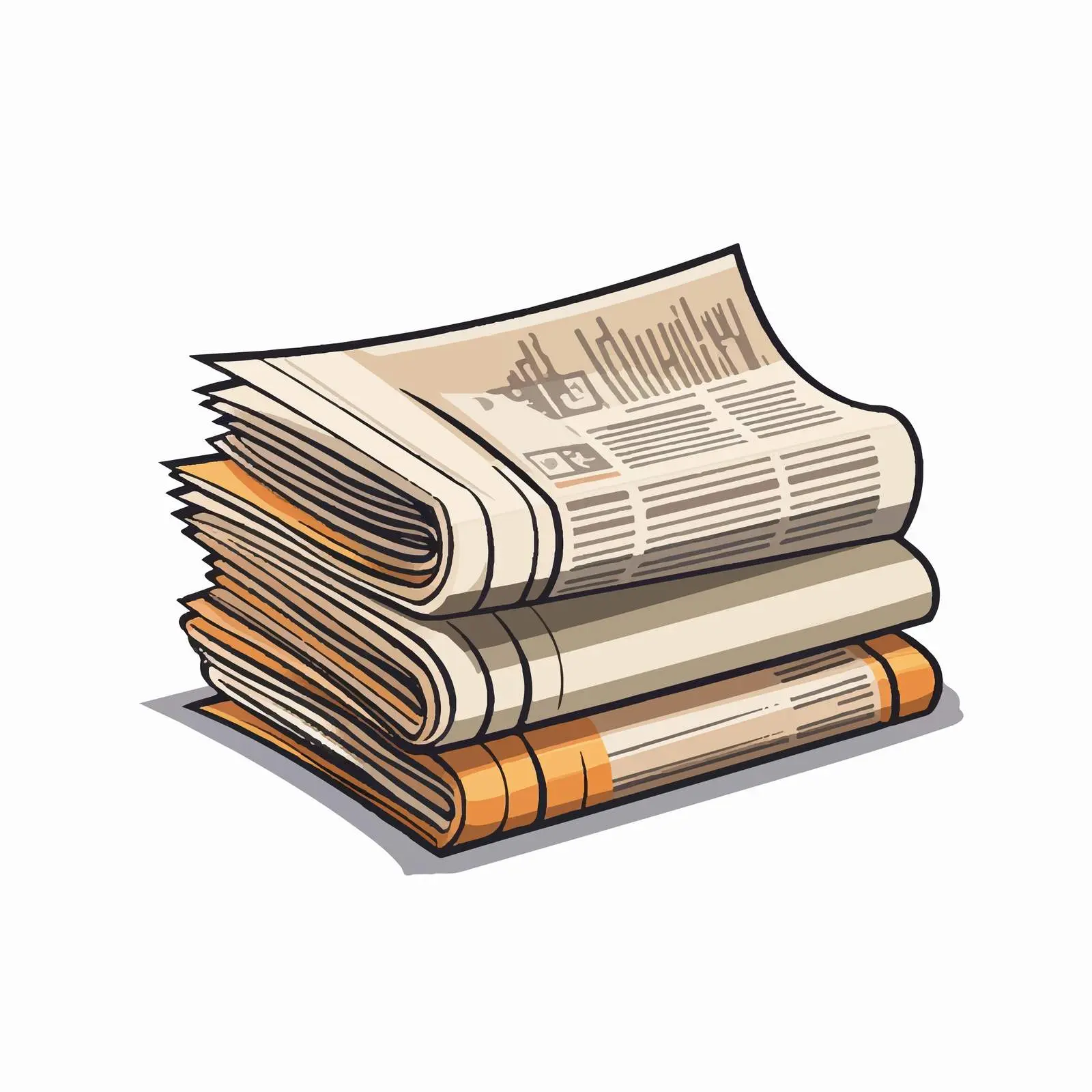 Cartoon Newspaper Line Vector Illustration – free cartooning image from Dotvec