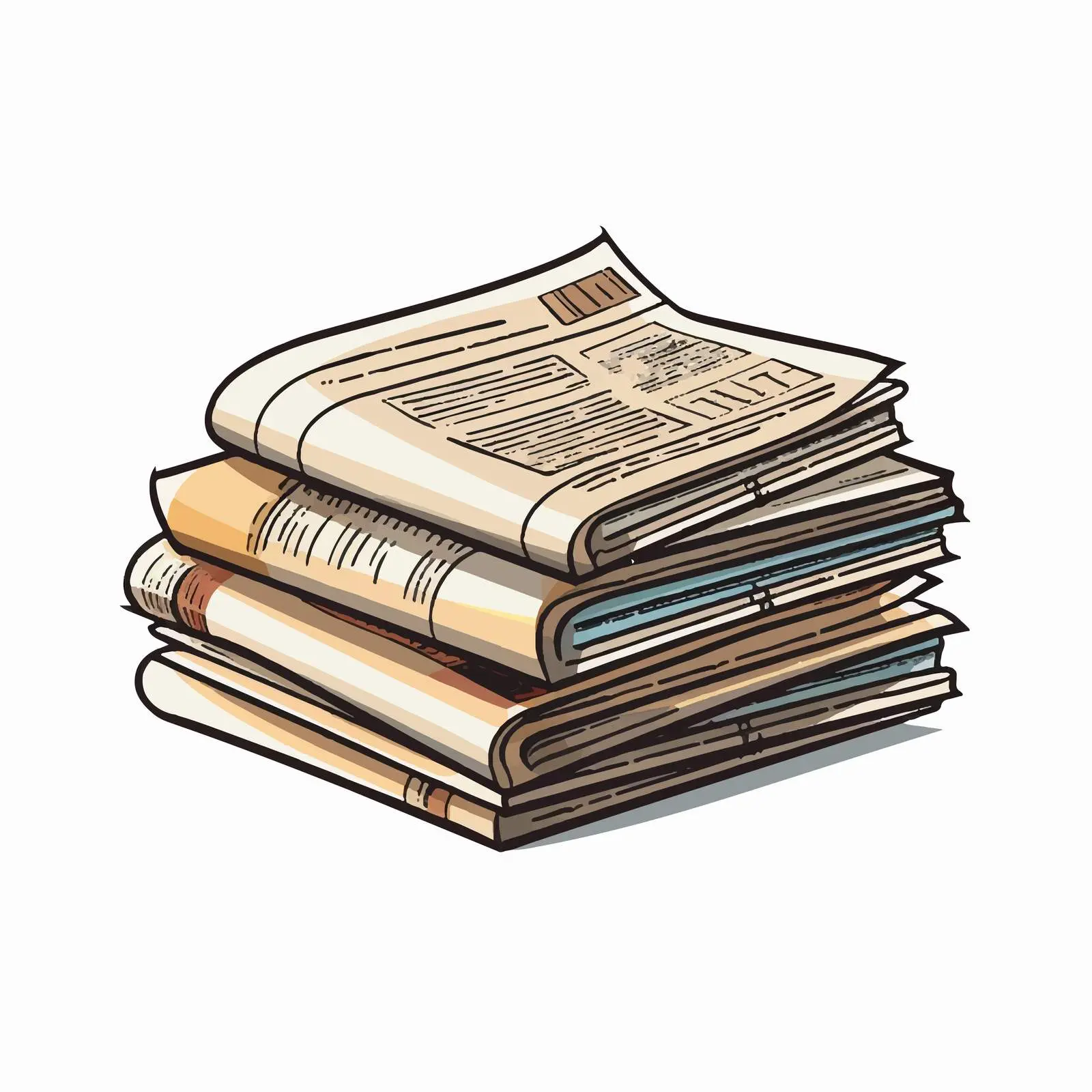 Cartoon Newspaper Line Art Vector Illustration — free download from Dotvec