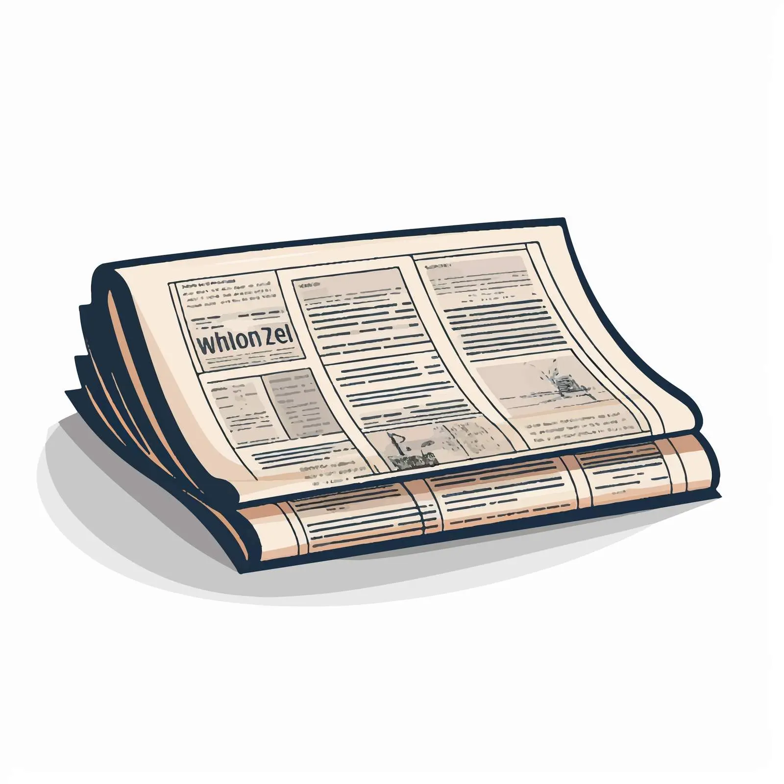 Vector Newspaper Line Illustration on White Background — free download from Dotvec