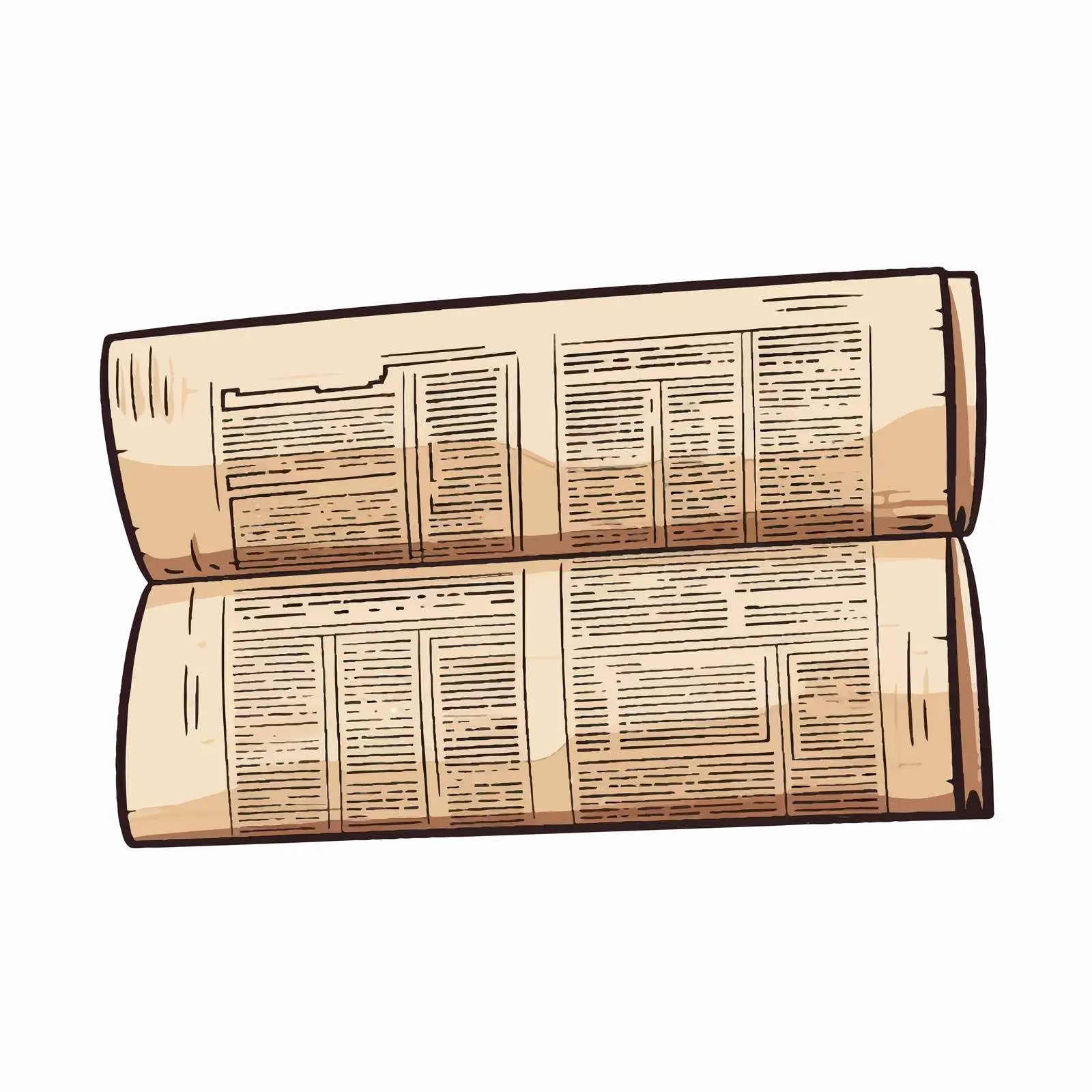 Newspaper Line Vector Illustration on White Background — free download from Dotvec