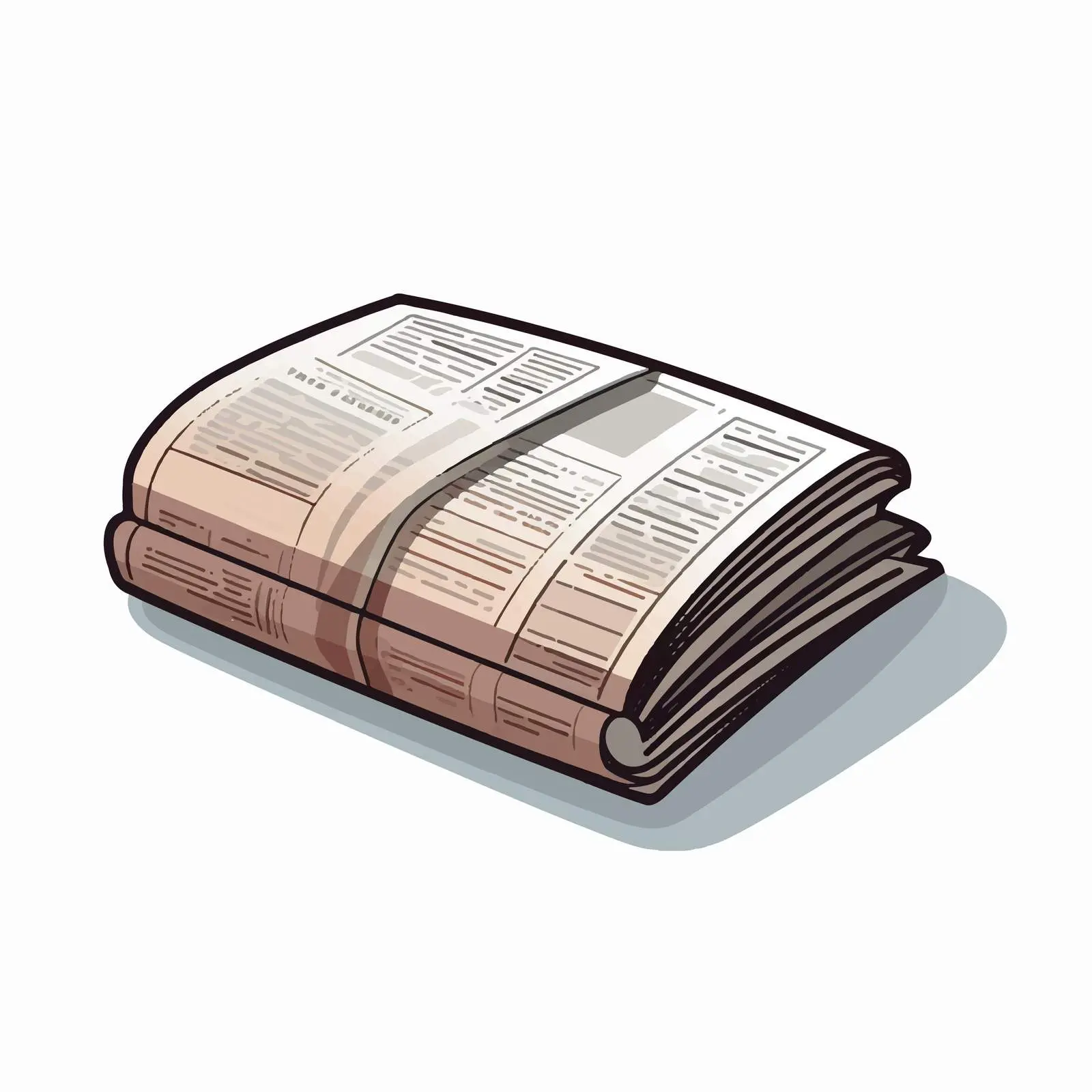 Newspaper Line Vector Illustration on White Background — free download from Dotvec