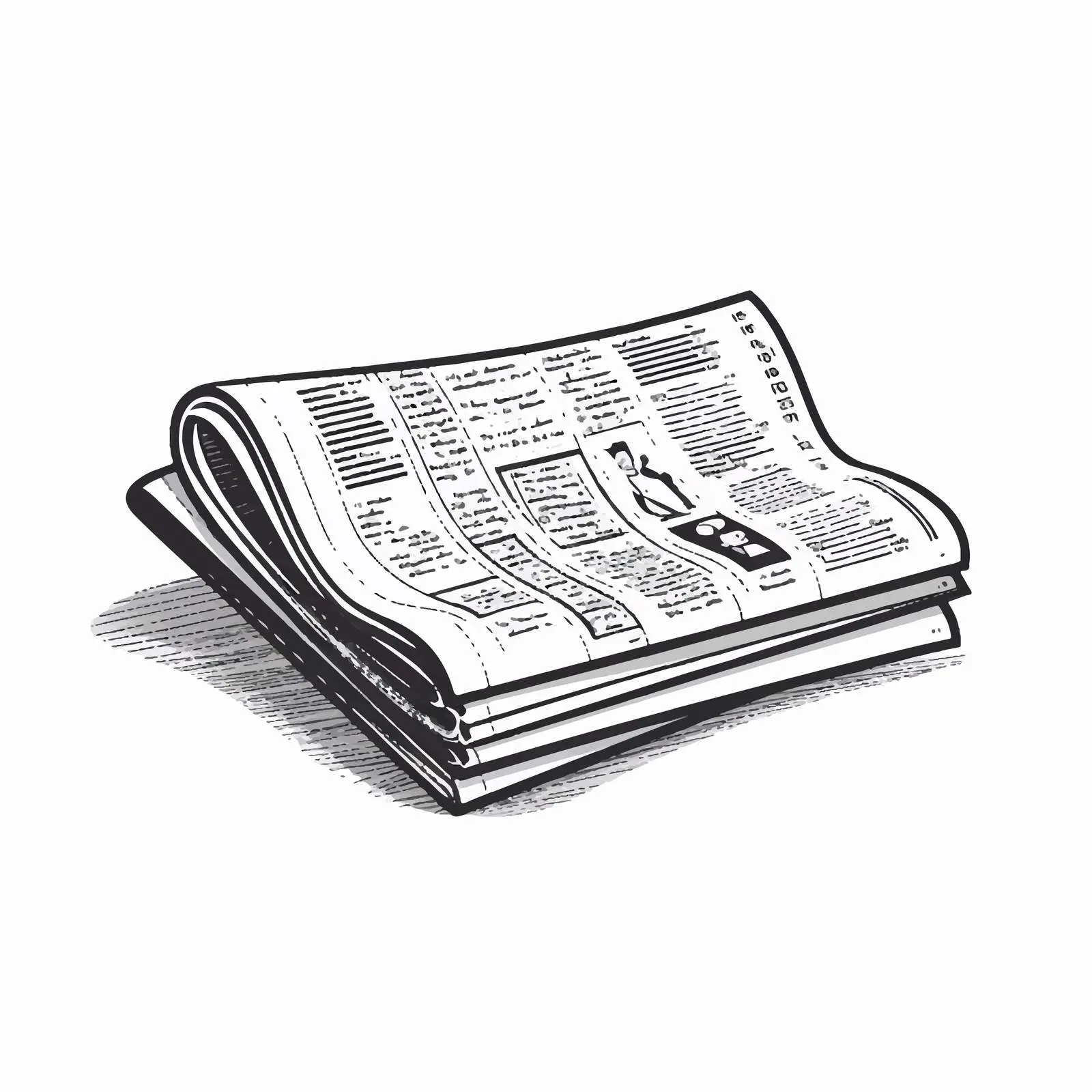 Cartoon Newspaper Outline Vector Illustration — free download from Dotvec