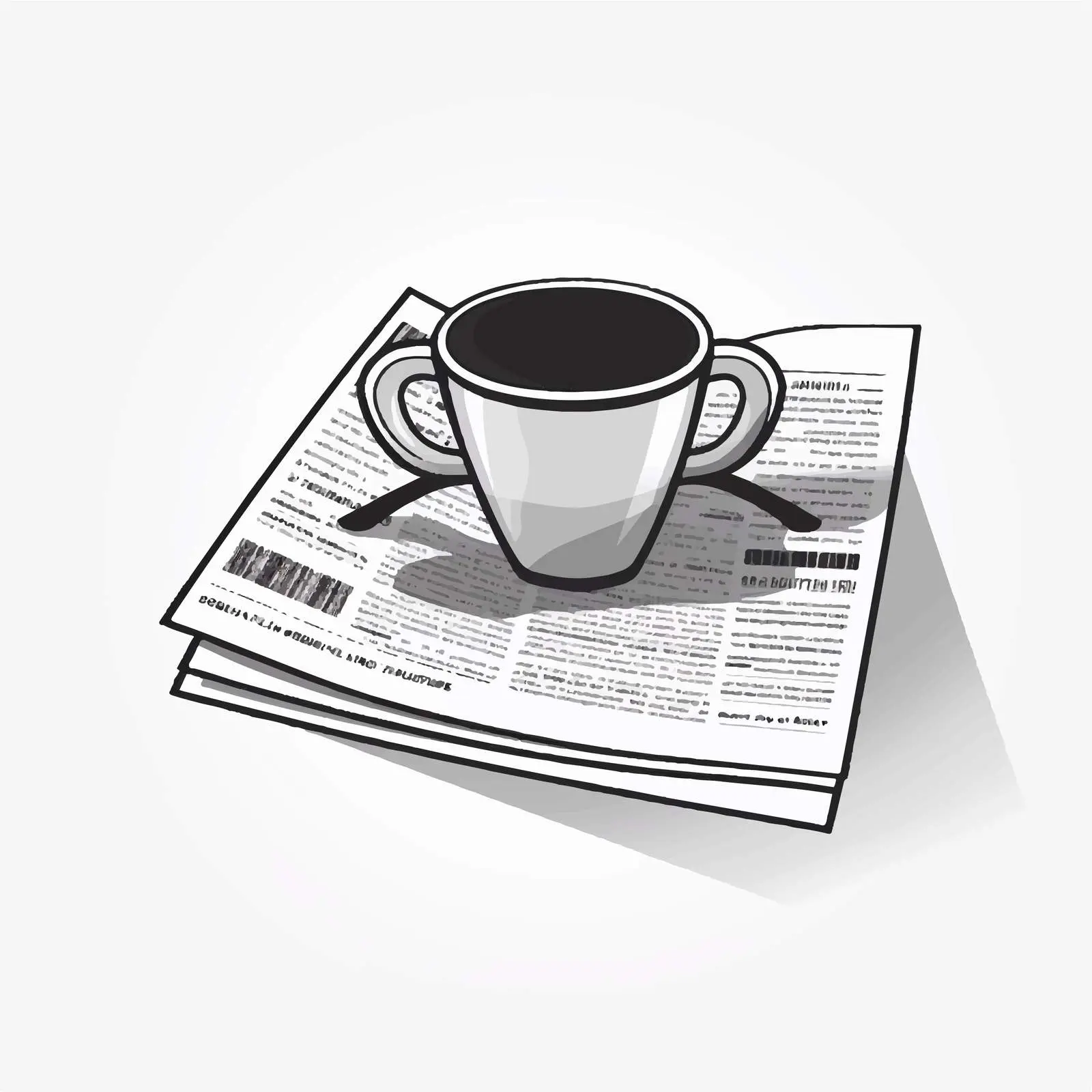 Cartoon Newspaper Outline Vector Illustration — free download from Dotvec
