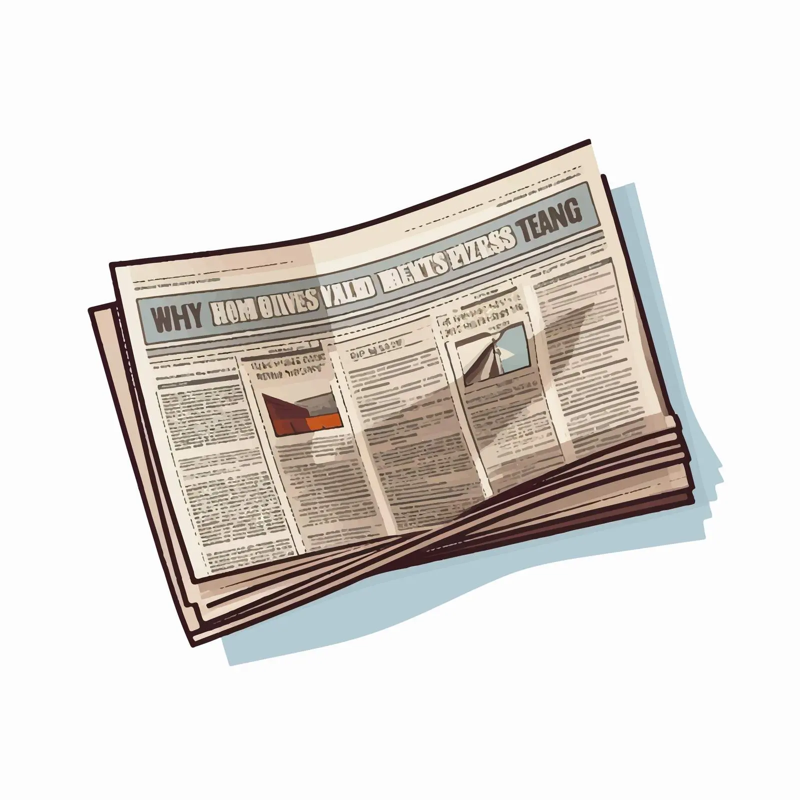Vector Illustration of Newspaper on White Background — free download from Dotvec
