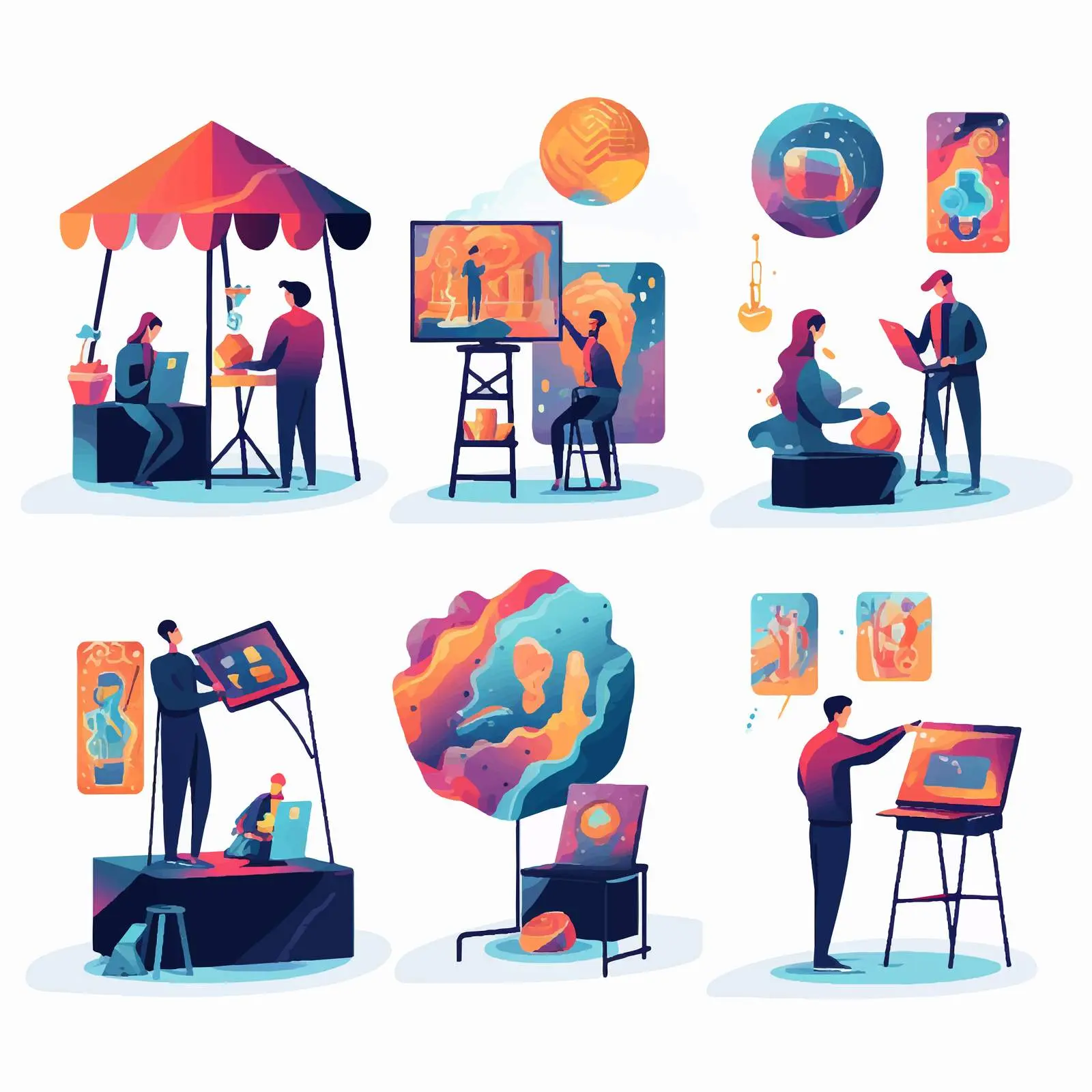 NFT Digital Art Market Concept for Virtual Business – free crypt image from Dotvec