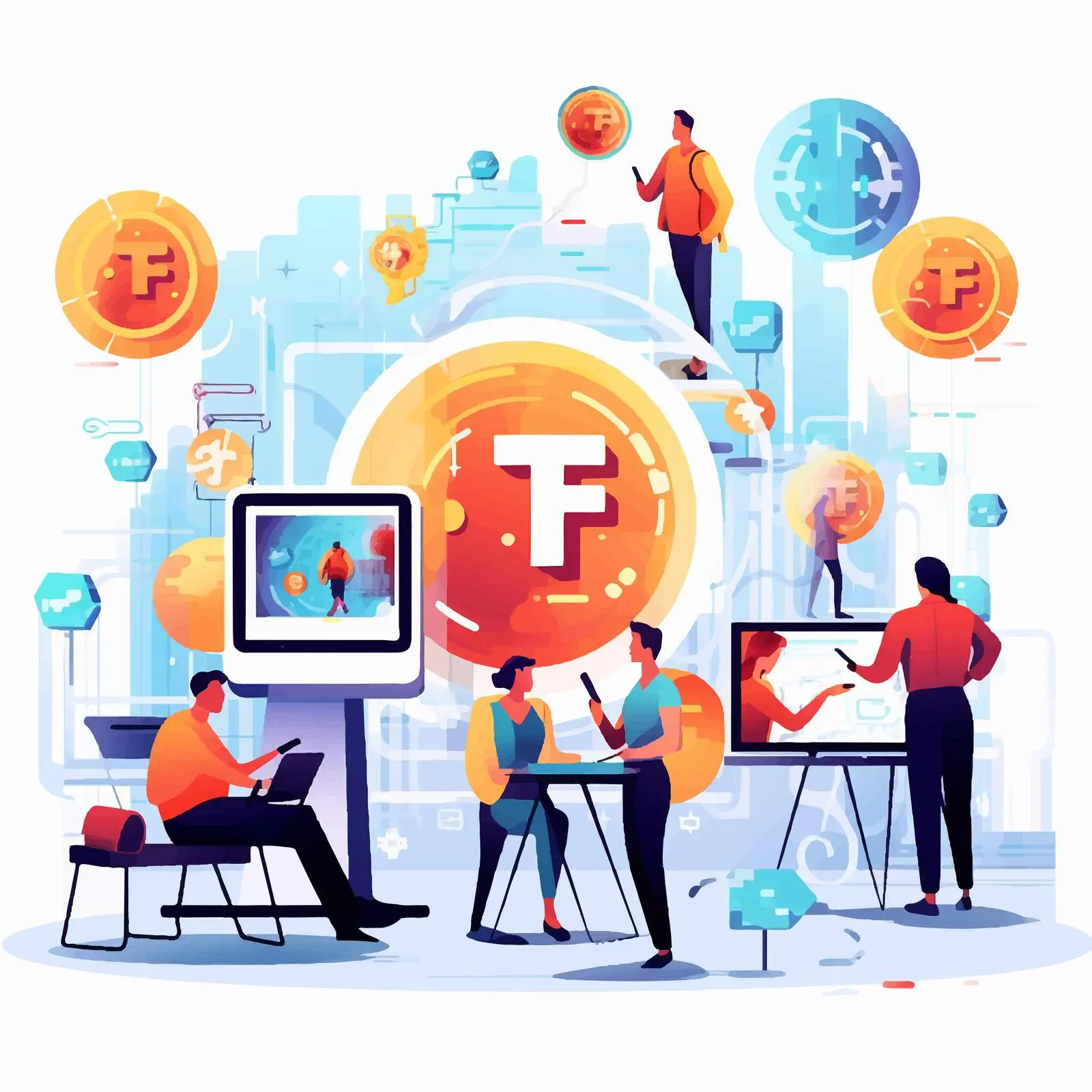 NFT Digital Art Market Virtual Business Trade Concept — free download from Dotvec