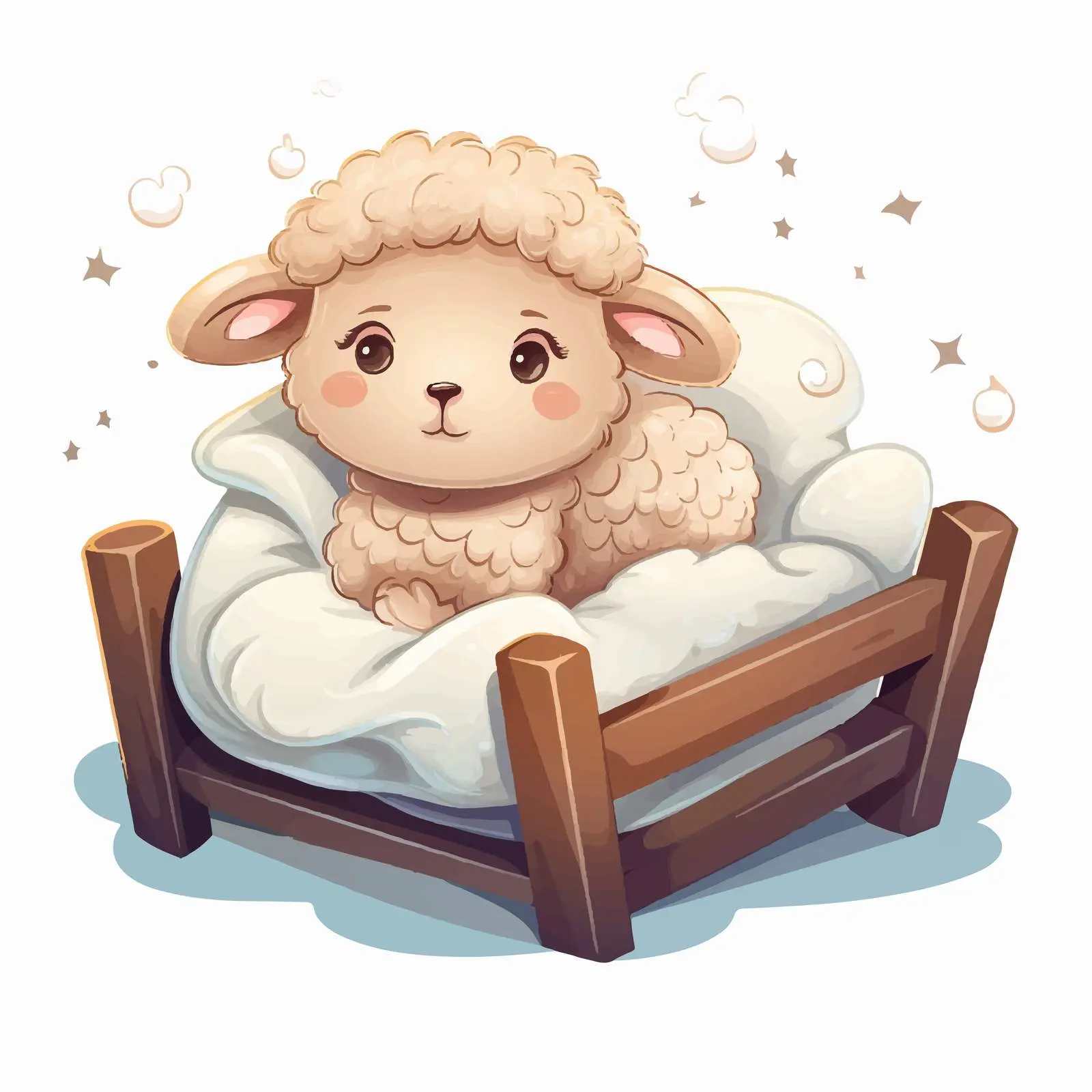 Cute Cartoon Sheep Goodnight Illustration — free download from Dotvec