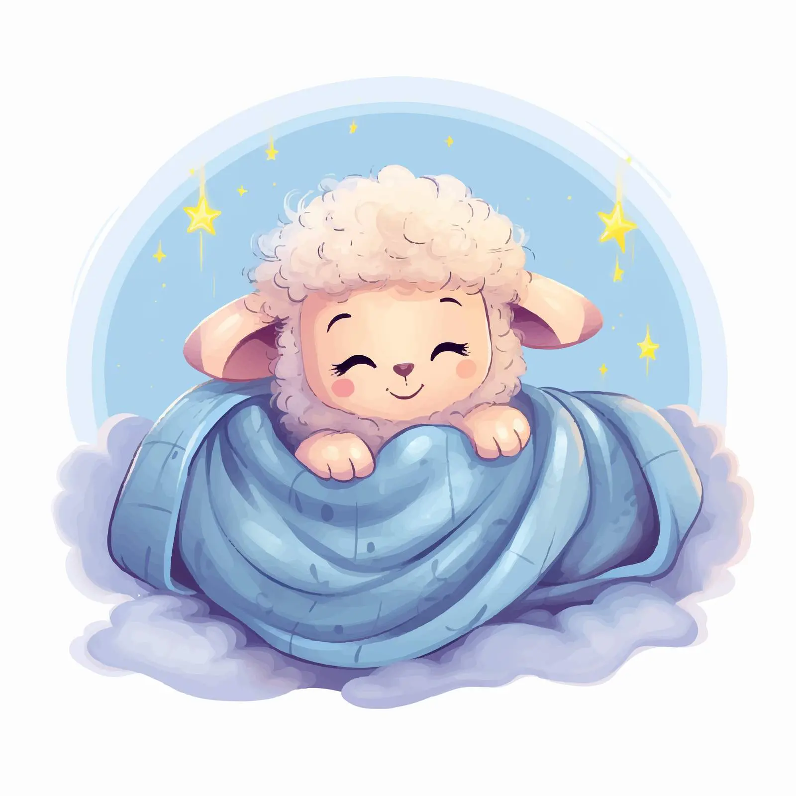 Cute Cartoon Sheep Good Night Illustration — free download from Dotvec