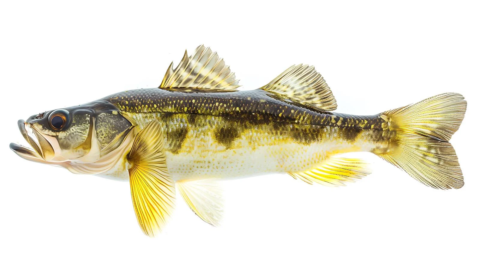 Exquisite Walleye on White Background with Reflection — free download from Dotvec