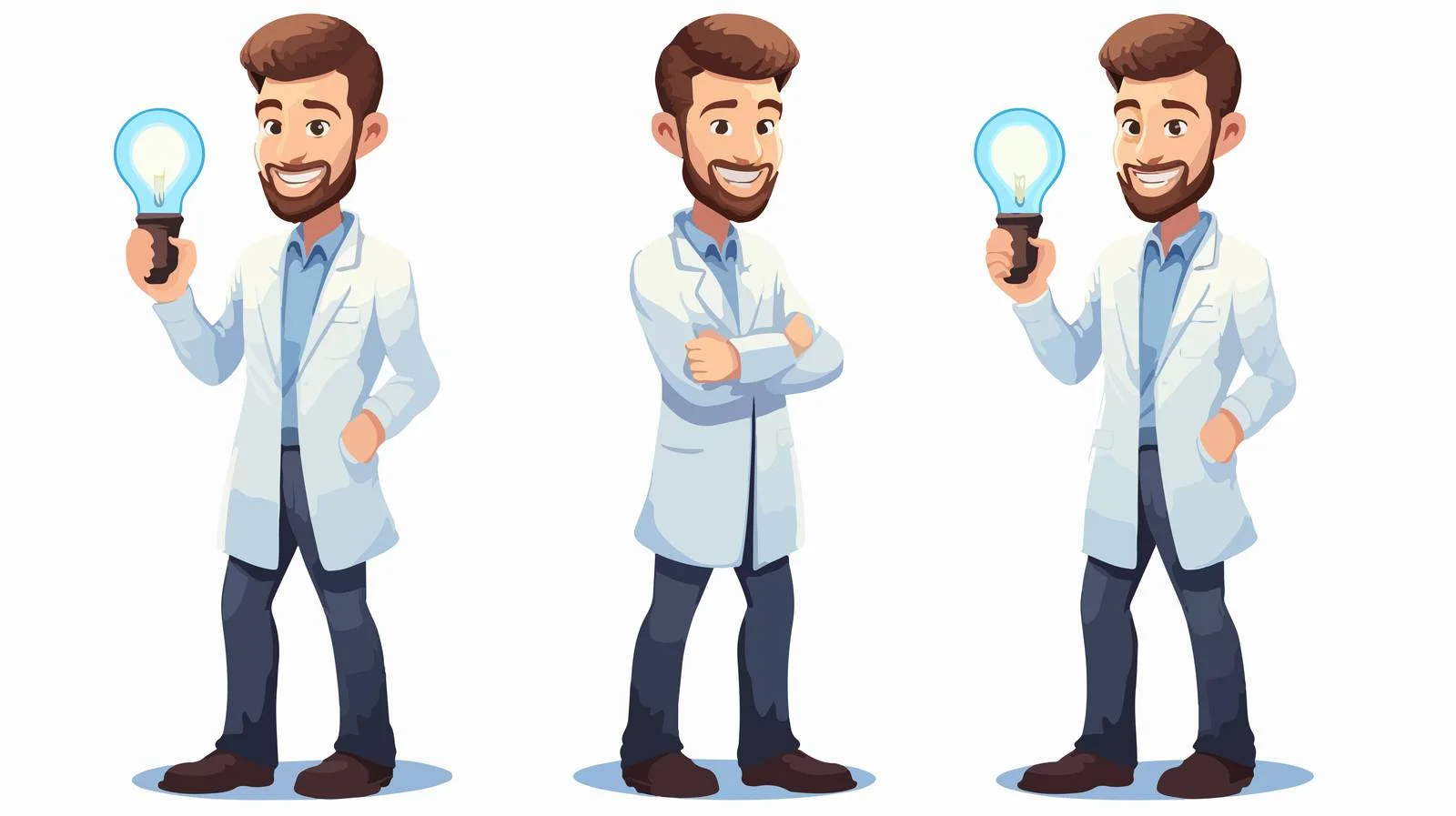 Professional Young Doctor Standing with Light — free download from Dotvec