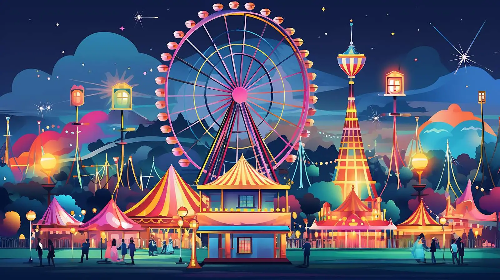 Night Fairground Funfair – free fairground image from Dotvec