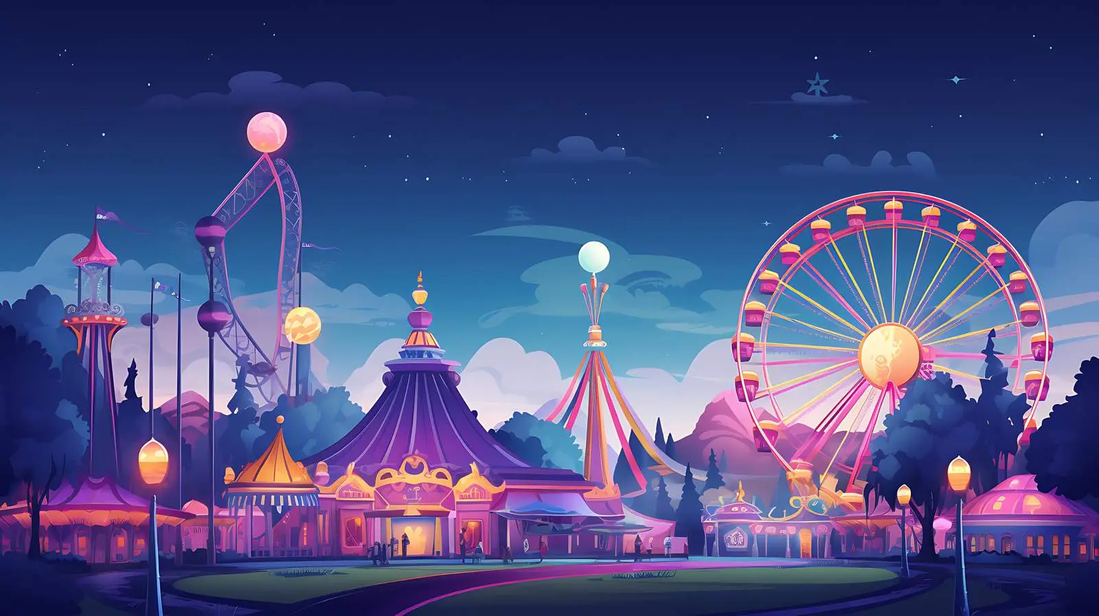 Night Funfair Amusement Image — free download from Dotvec