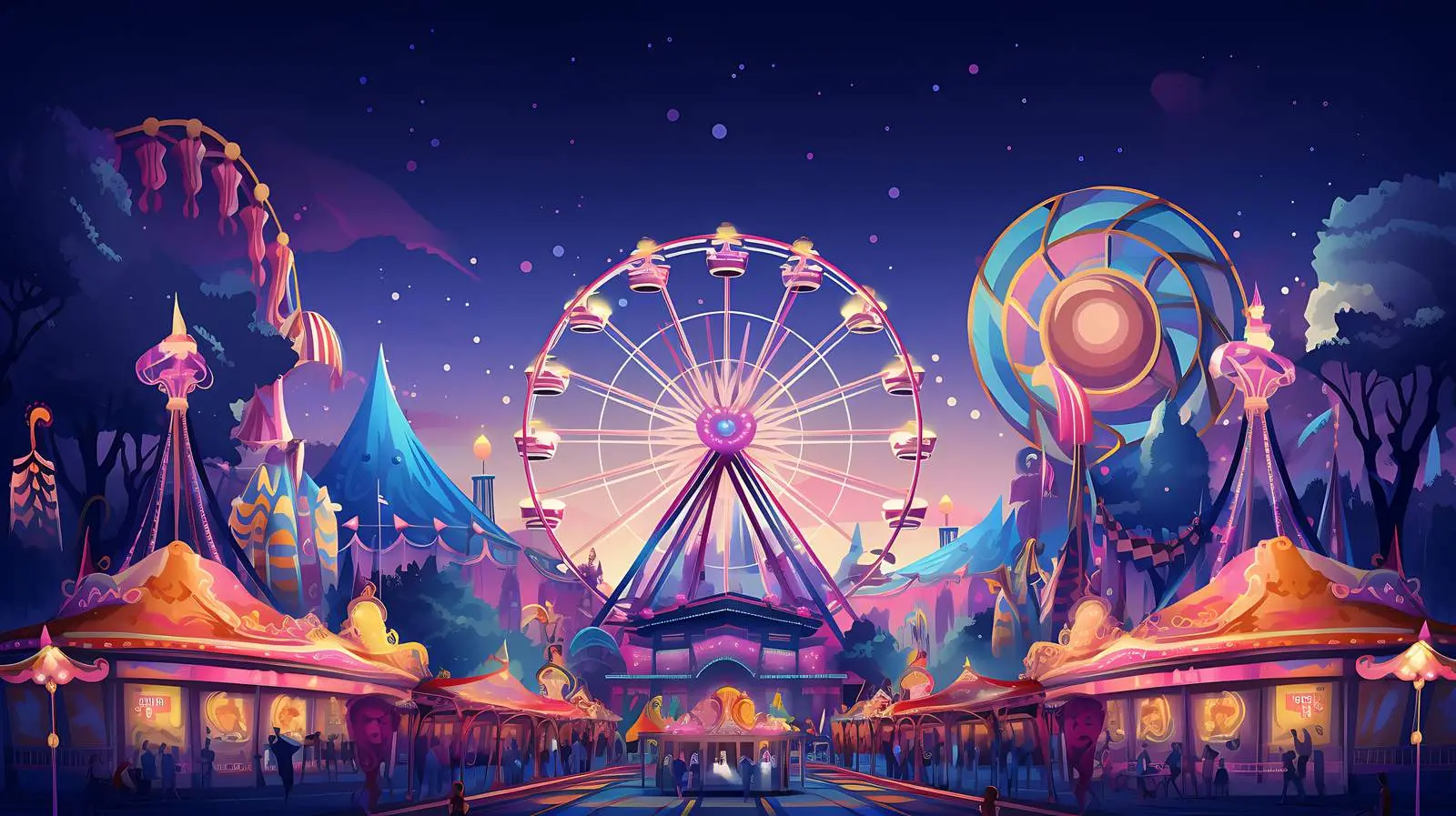 Vibrant Night Fairground Experience – free fairground image from Dotvec