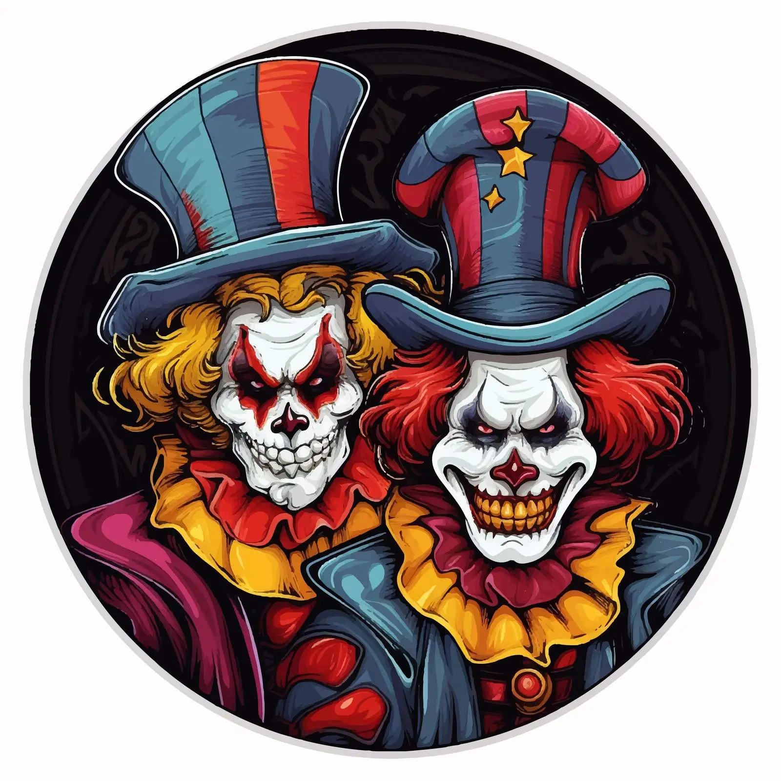 Creepy Clowns Illustration for Night of the Dread — free download from Dotvec