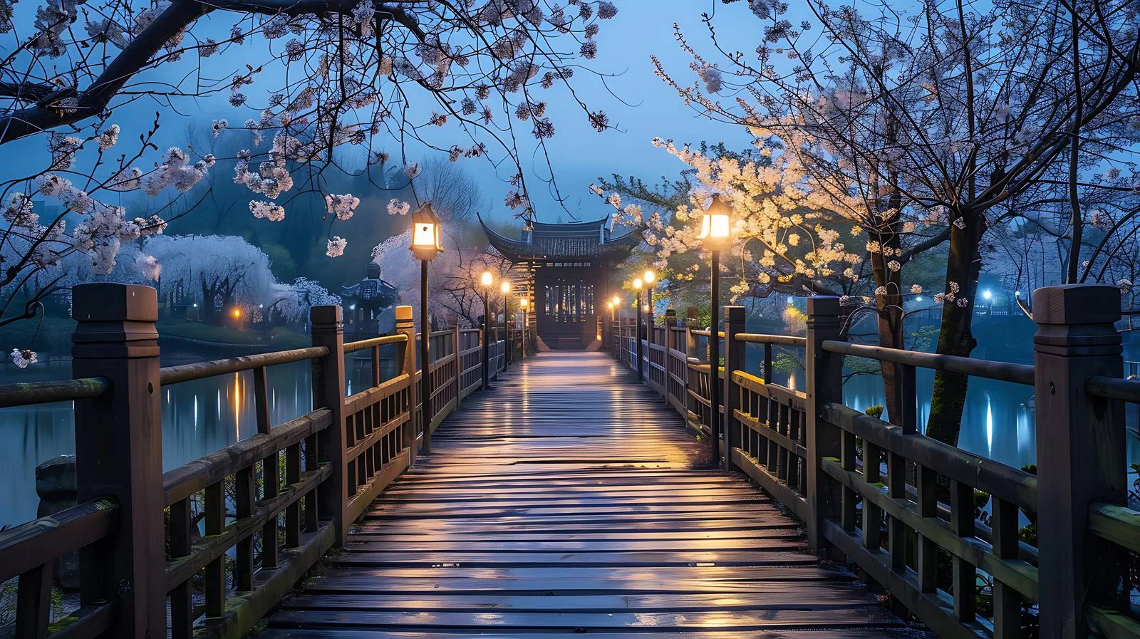 Yuantouzhu Cherry Blossom Night View — free download from Dotvec
