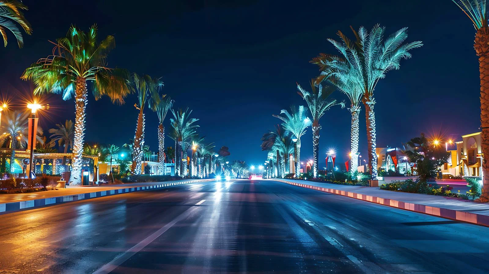 Sharm el Sheikh Night Road View — free download from Dotvec