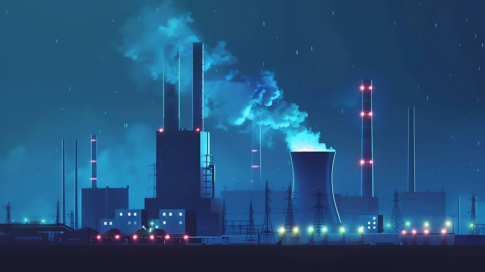 Night View Thermal Power Plant — free download from Dotvec
