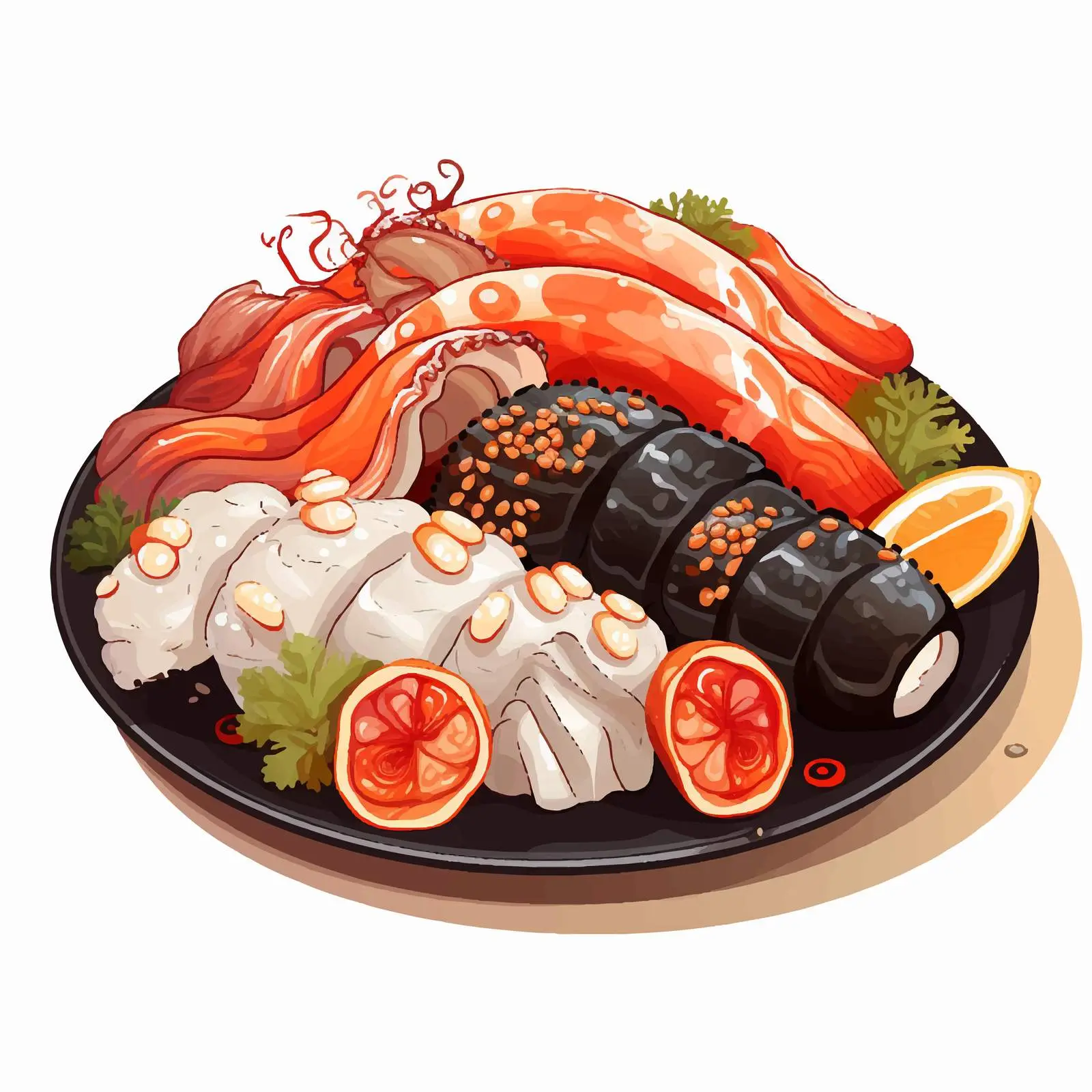 Nigiri Sushi with Fresh Seafood Toppings — free download from Dotvec