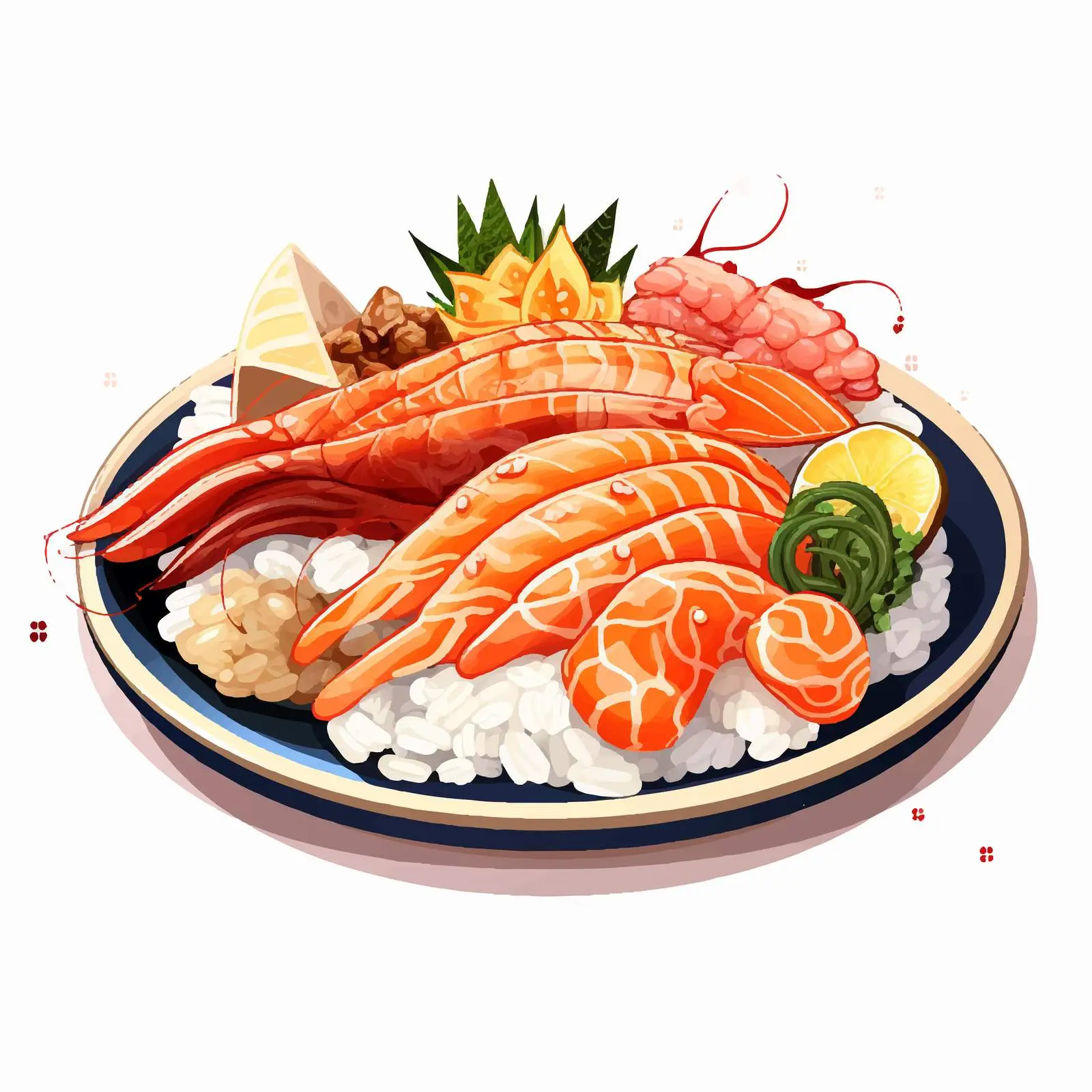 Fresh Nigiri Sushi with Seafood Toppings — free download from Dotvec