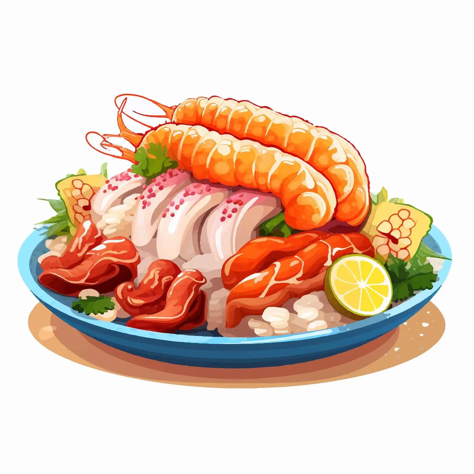 Nigiri Sushi with Fresh Seafood Toppings — free download from Dotvec