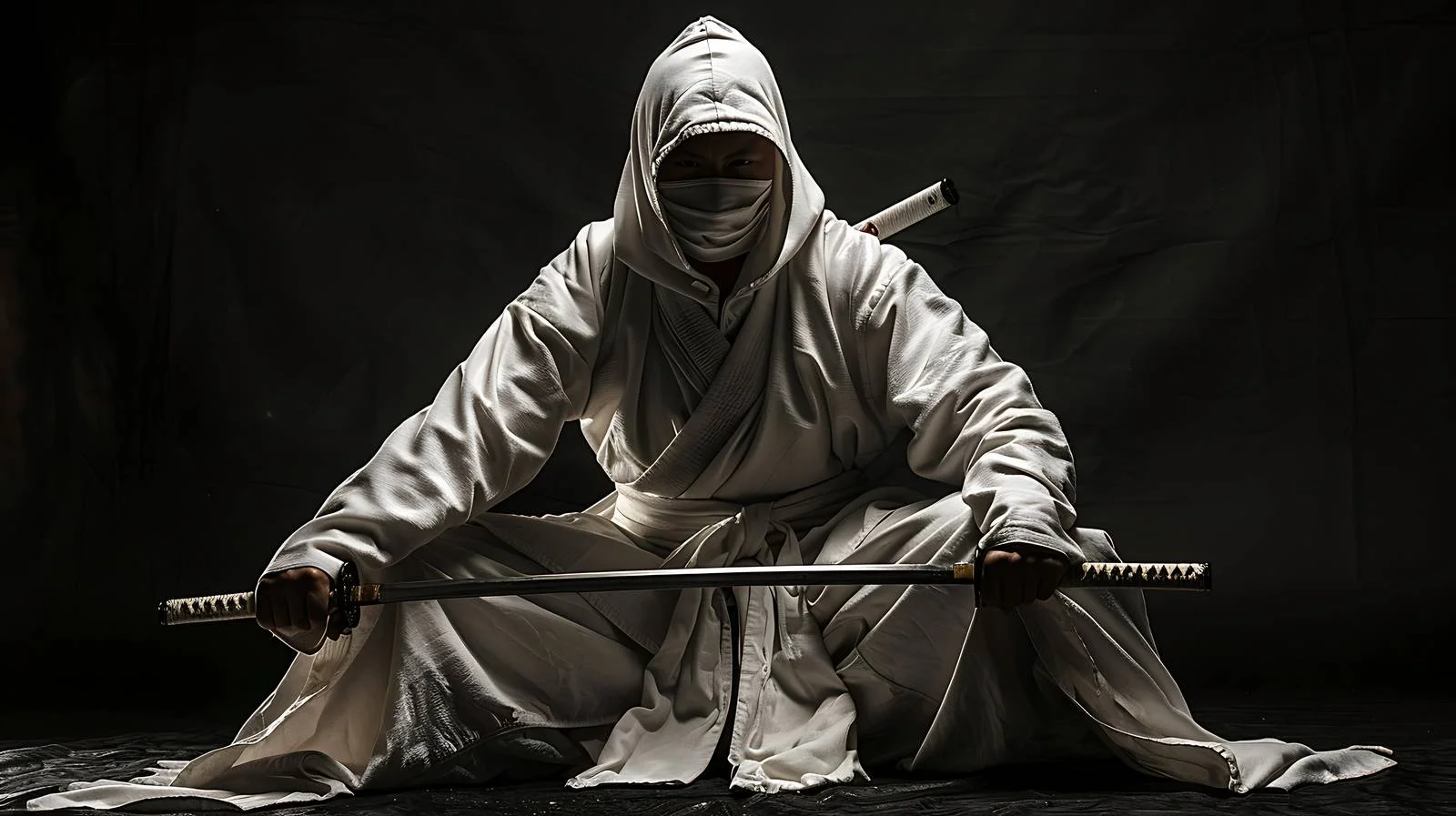 Stealthy Ninja Posing Silently for Photo — free download from Dotvec