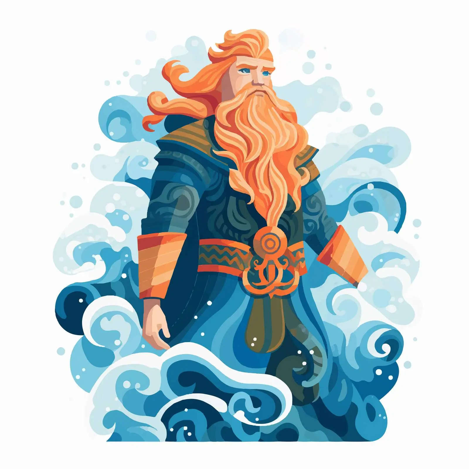 Njord Norse God of Wind and Sea Vector — free download from Dotvec