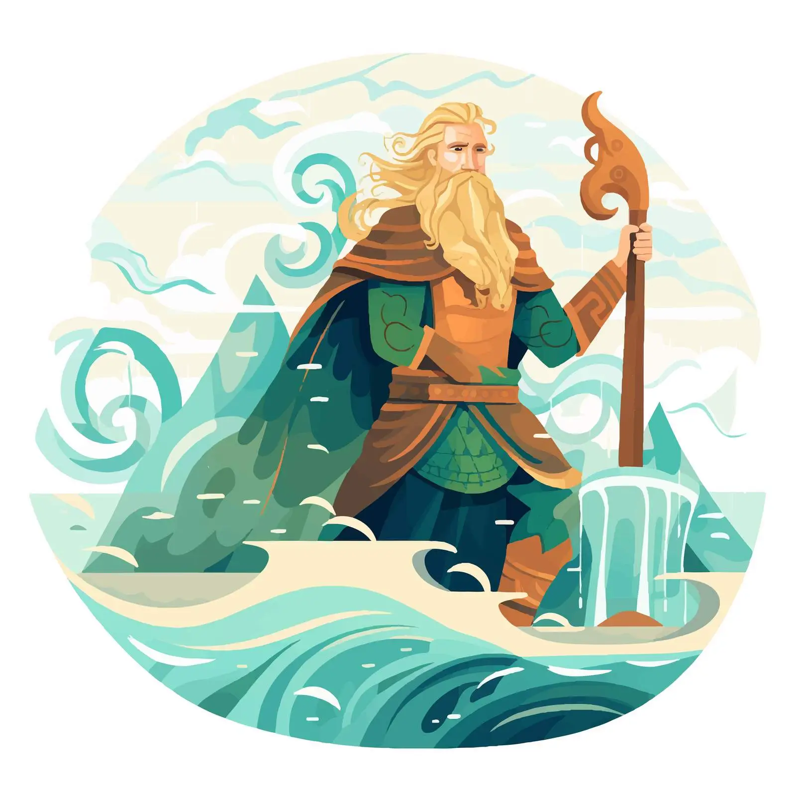 Njord: Norse God of Wind and Sea Art — free download from Dotvec