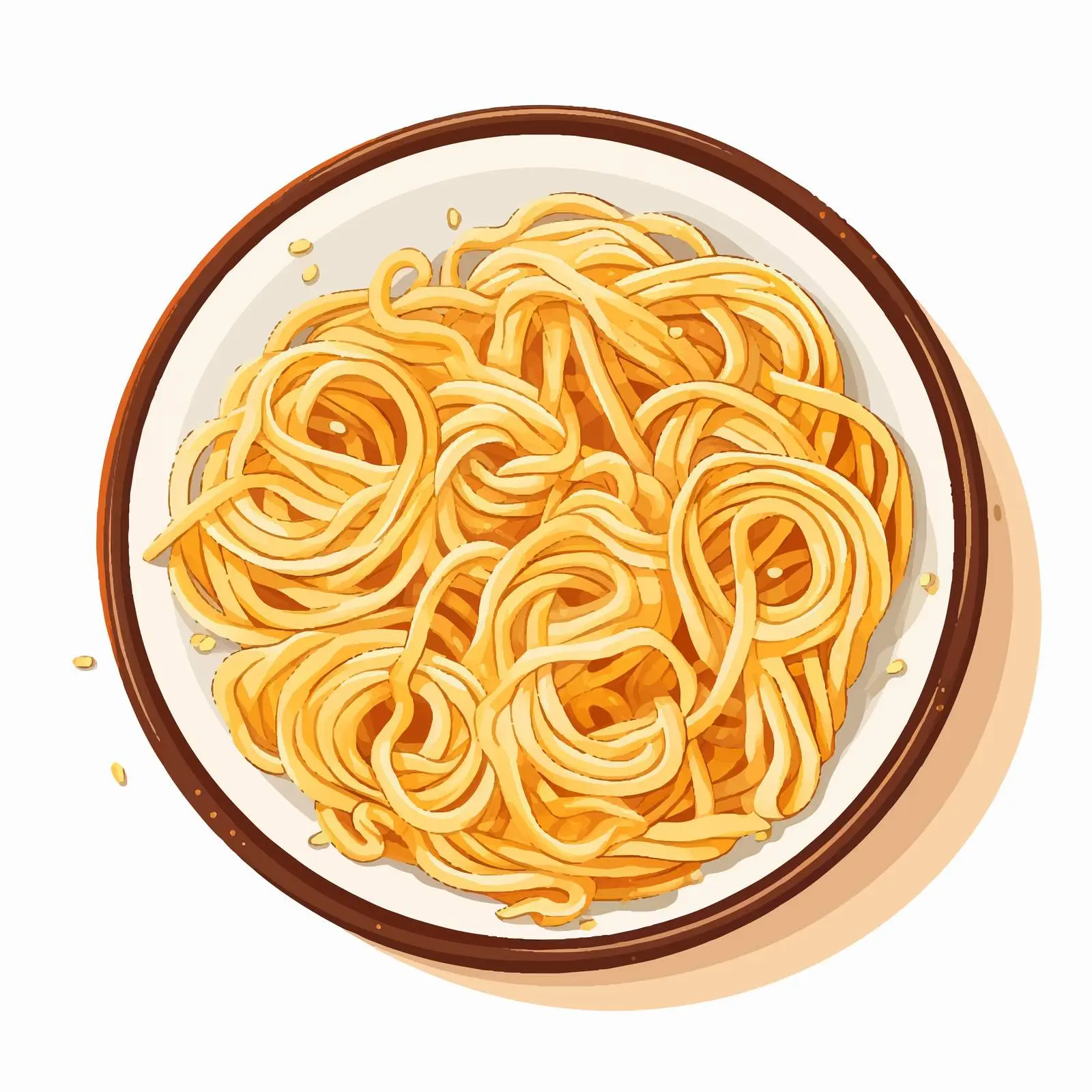 Noodles Vector Line Illustration on White Background — free download from Dotvec