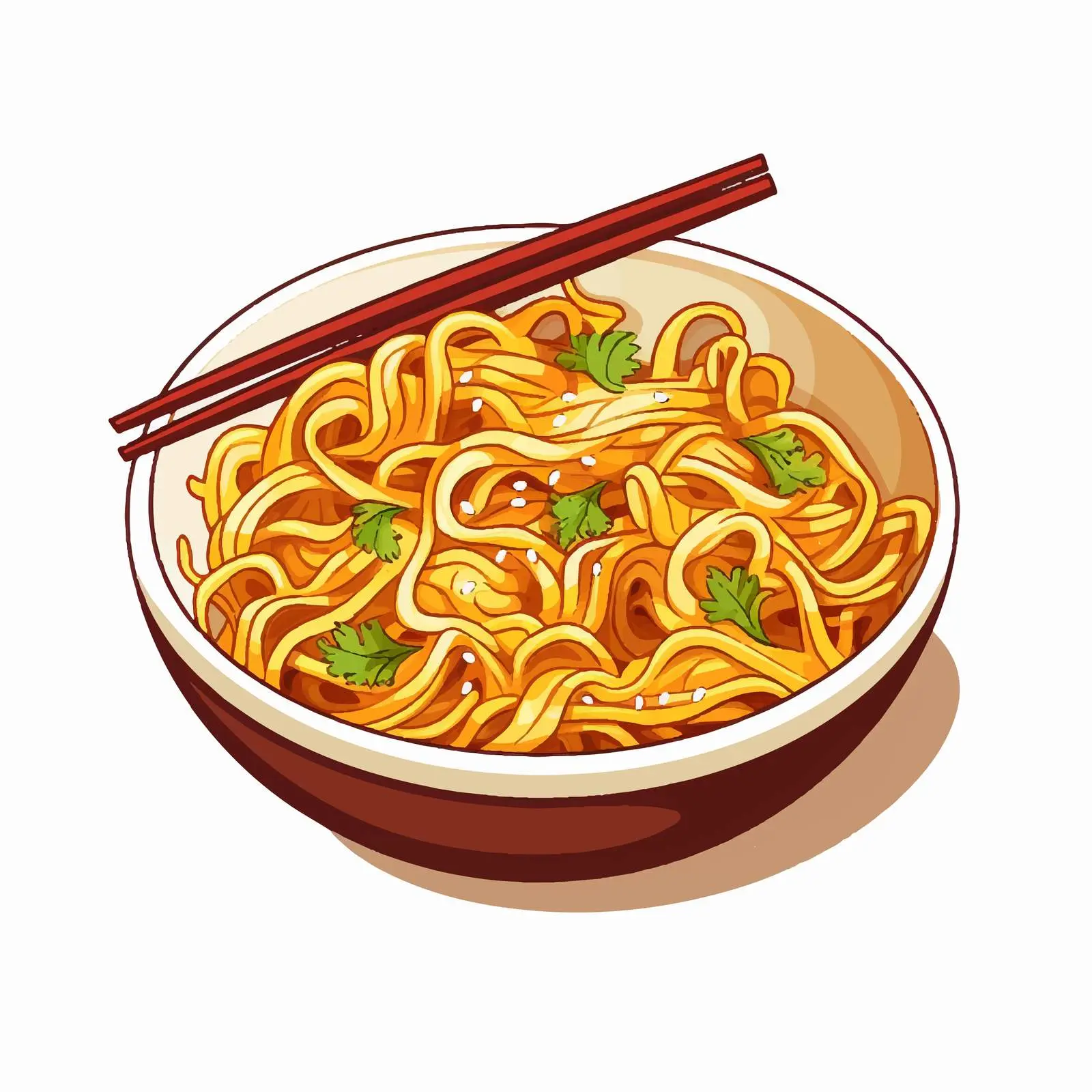 Vector Illustration of Noodles on White Background – free asian cuisine image from Dotvec