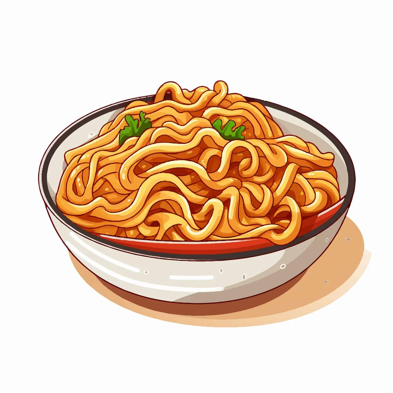 Isolated Noodles Line Vector Illustration — free download from Dotvec
