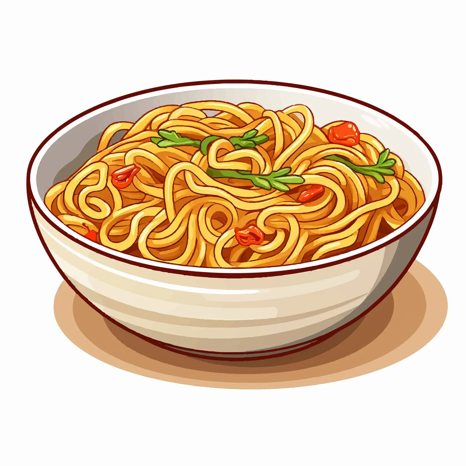 Vector Illustration of Noodles on White Background – free traditional cuisine image from Dotvec