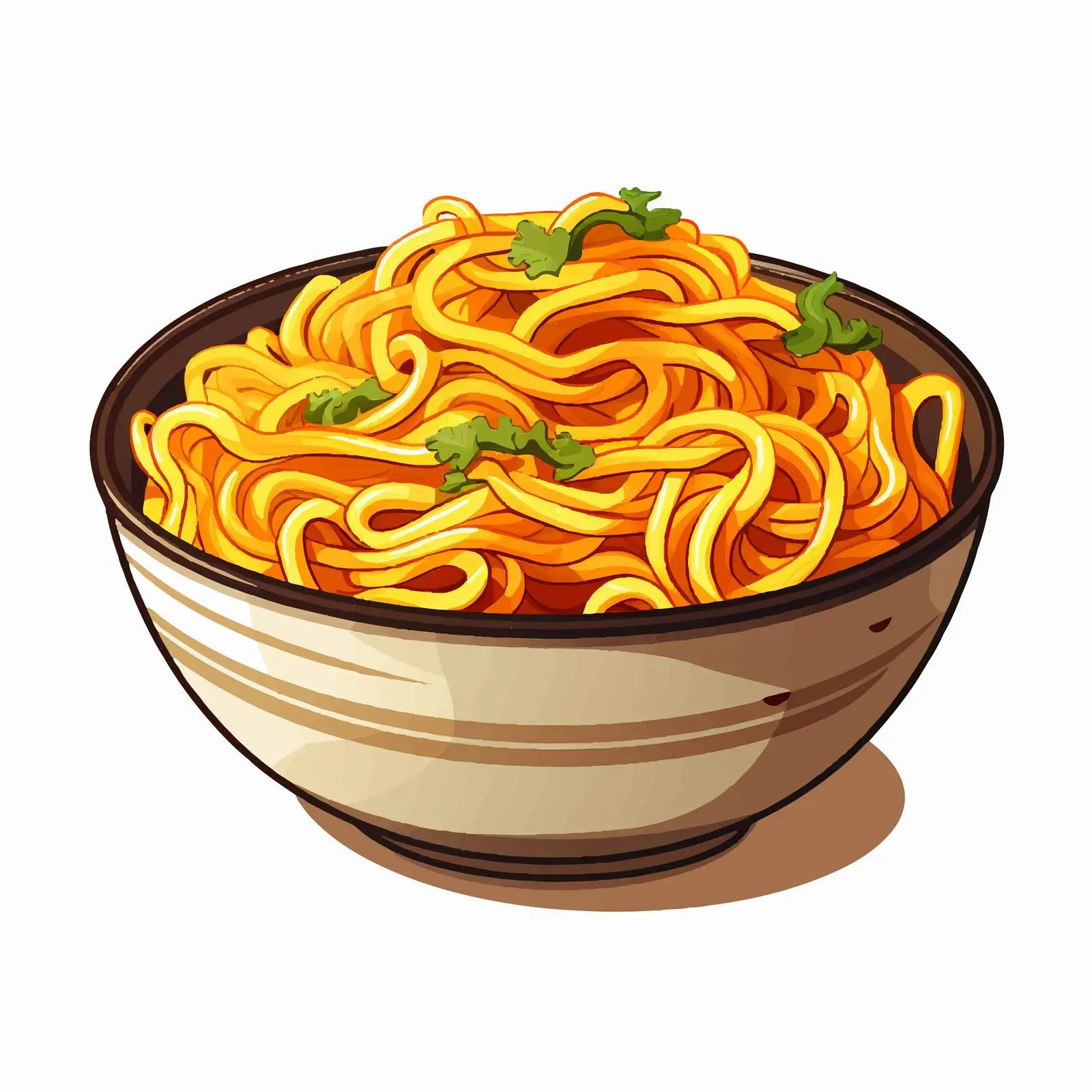 Delicious Noodles Vector Illustration on White Background – free asian cuisine image from Dotvec