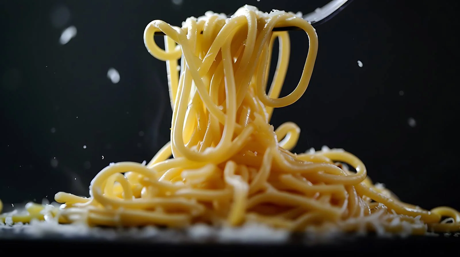 Savory Spaghetti Noodles on Black Background — free download from Dotvec
