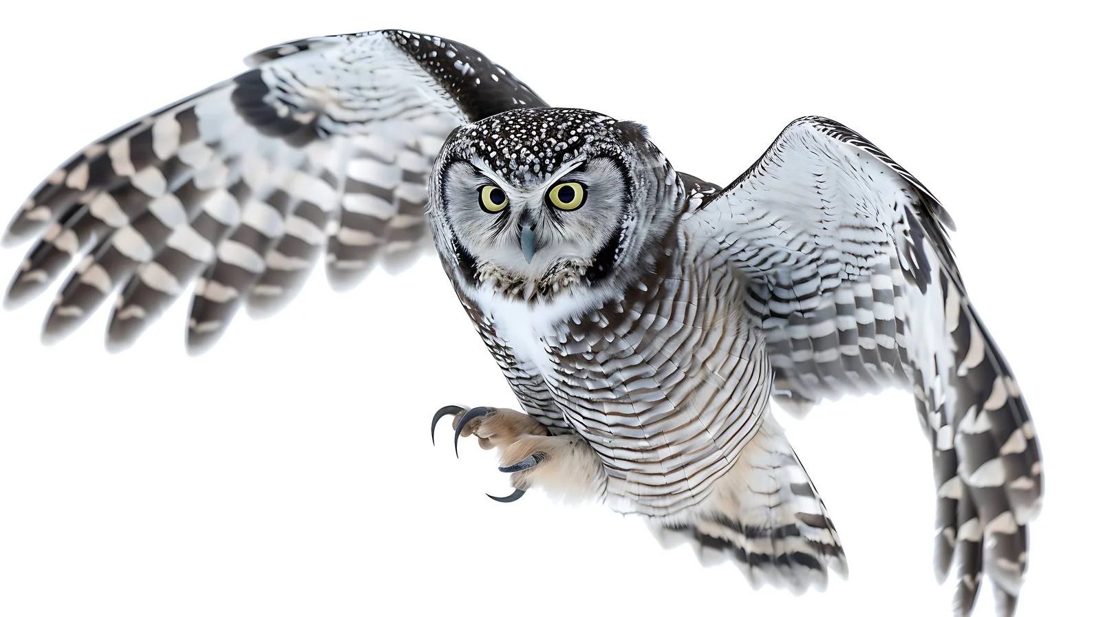 Isolated Northern Hawk Owl on White — free download from Dotvec
