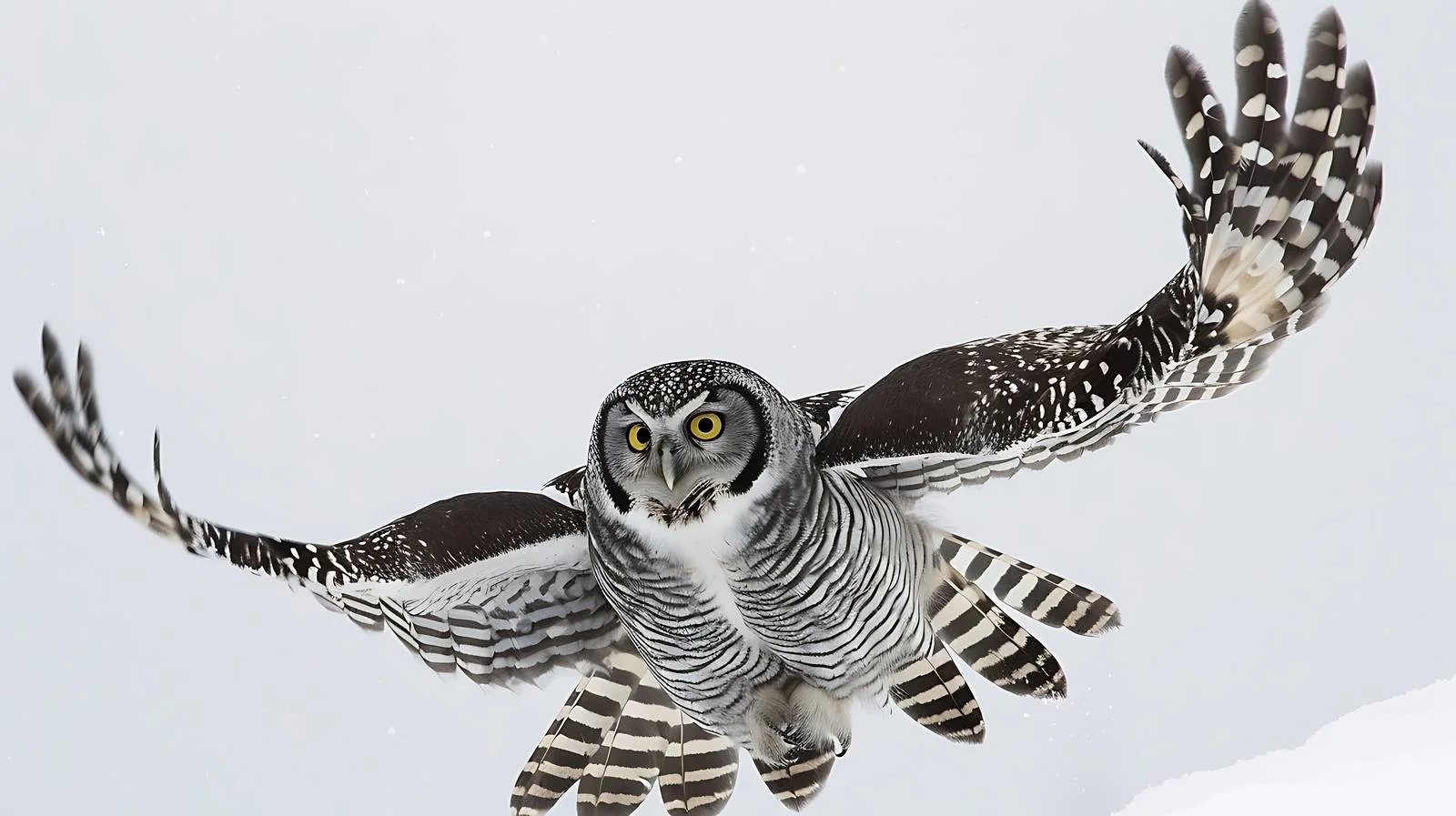 Elegant Northern Hawk Owl on White Background — free download from Dotvec