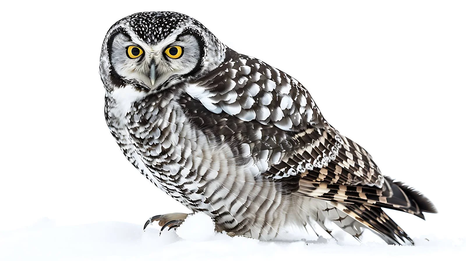 Majestic Northern Hawk Owl Isolated on White — free download from Dotvec