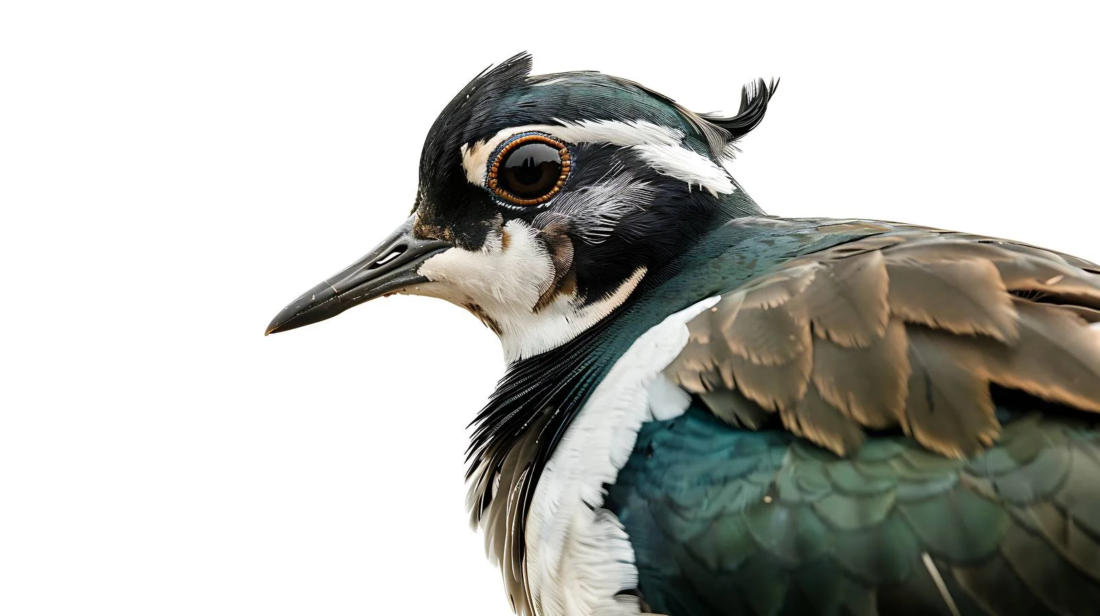 Detailed Northern Lapwing Bird Close-Up — free download from Dotvec