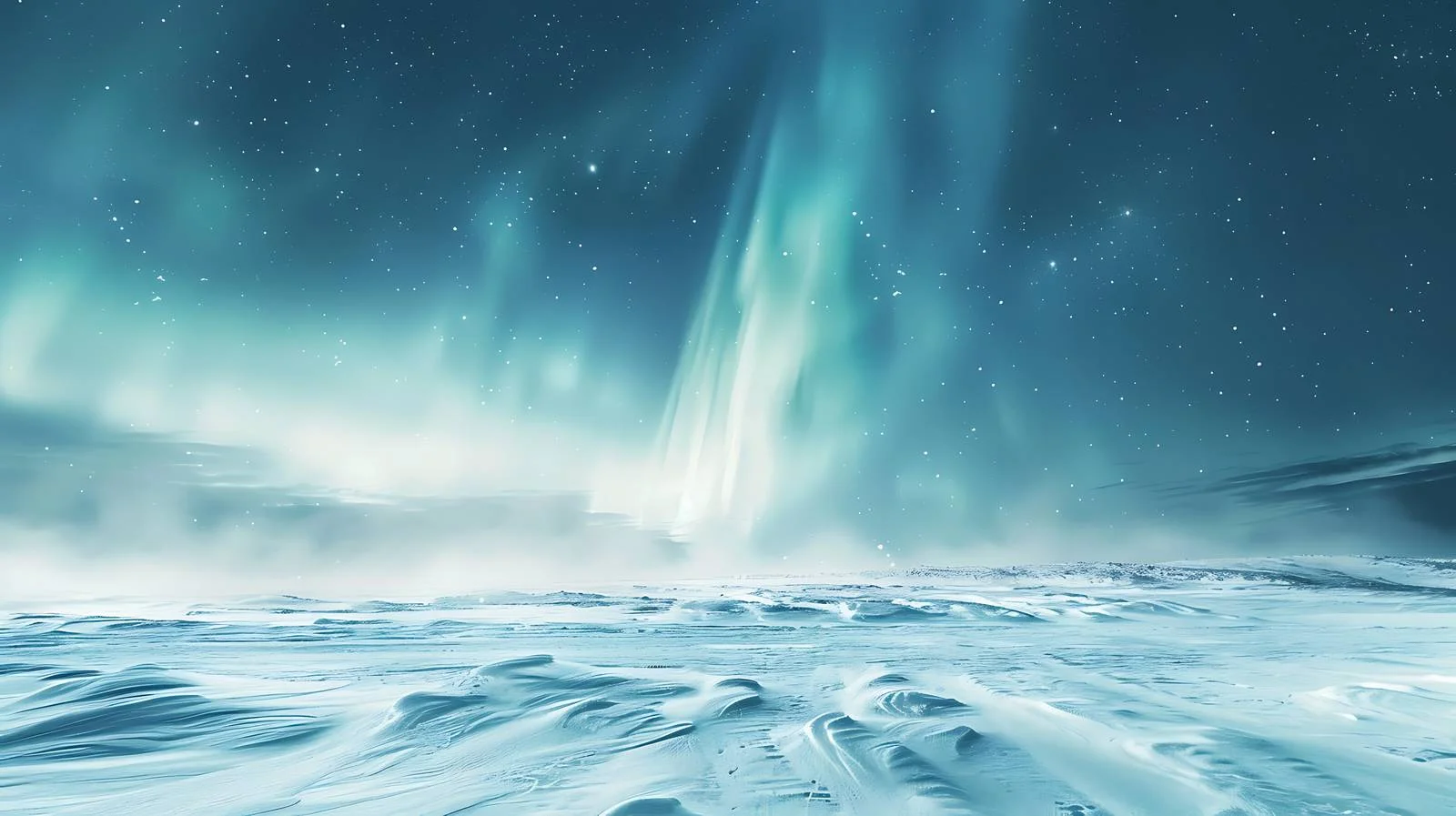 Aurora Borealis above Snow-covered Scenery — free download from Dotvec