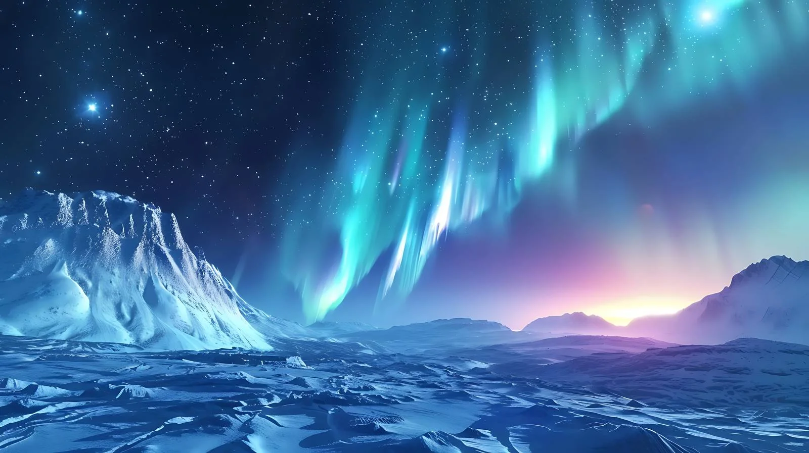 Aurora Borealis over Snowy Scene — free download from Dotvec